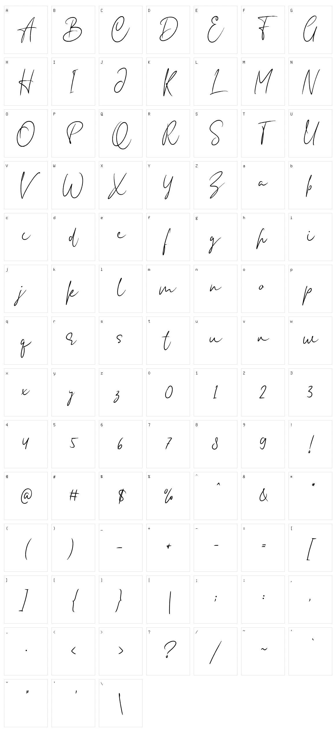 Anderson Signature Character Set