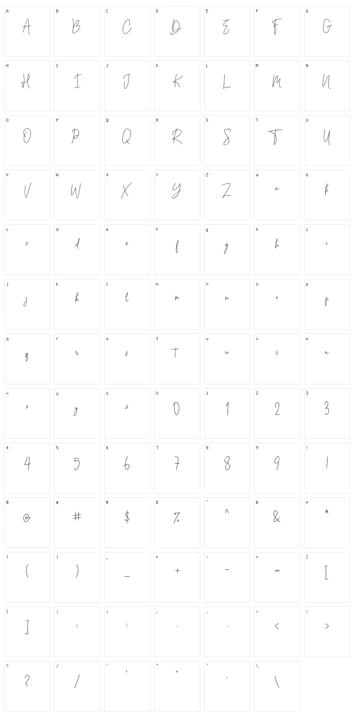 Andi Signature Character Set