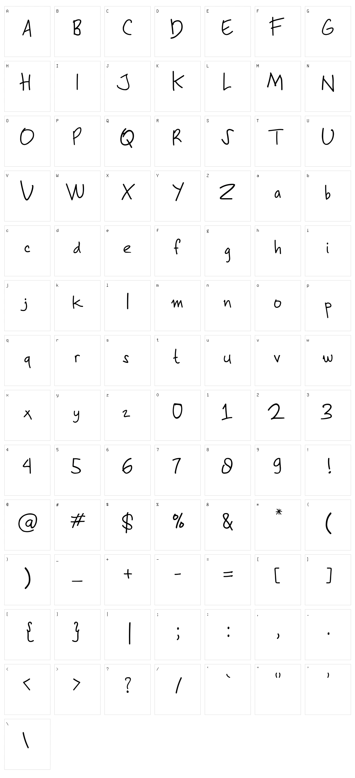 Andila Character Set