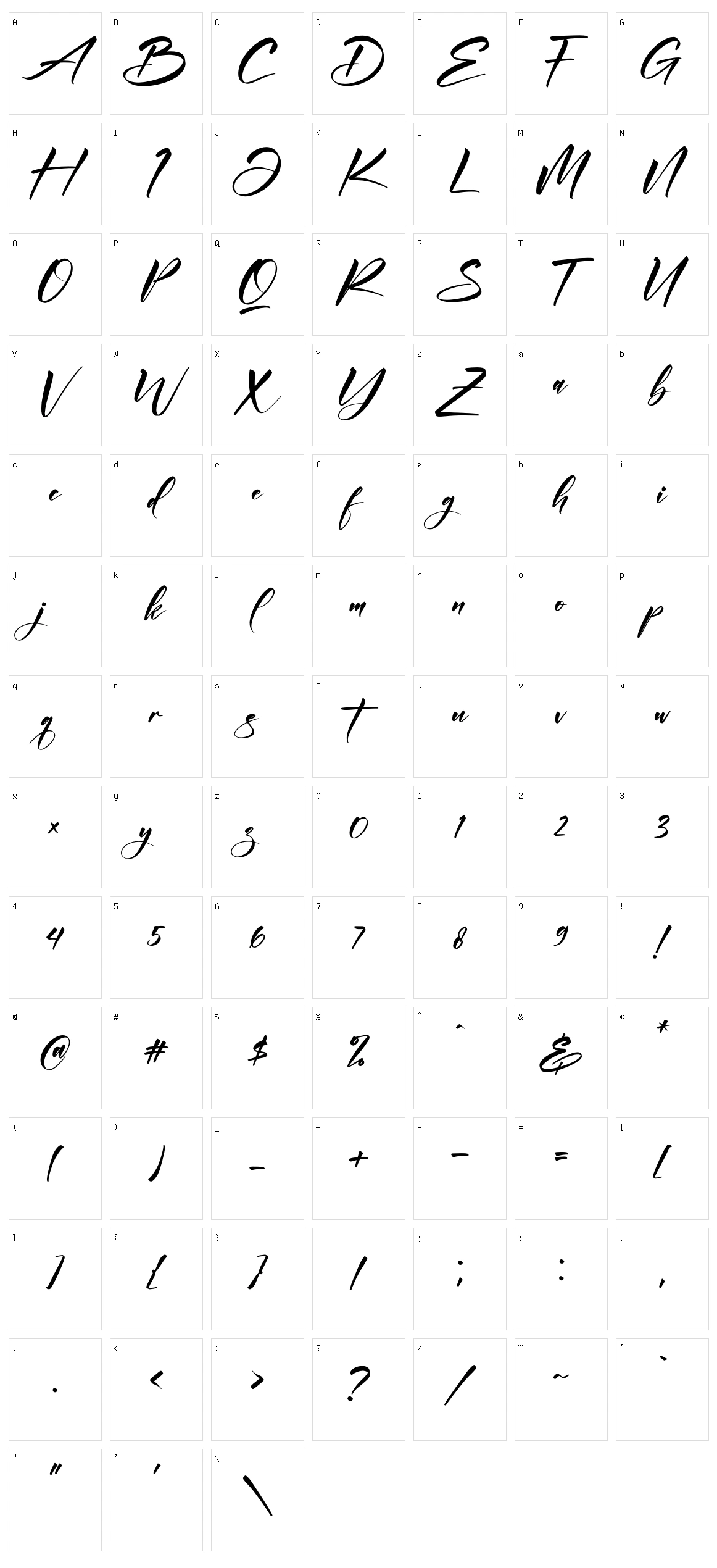 Andilanteria Signature Character Set