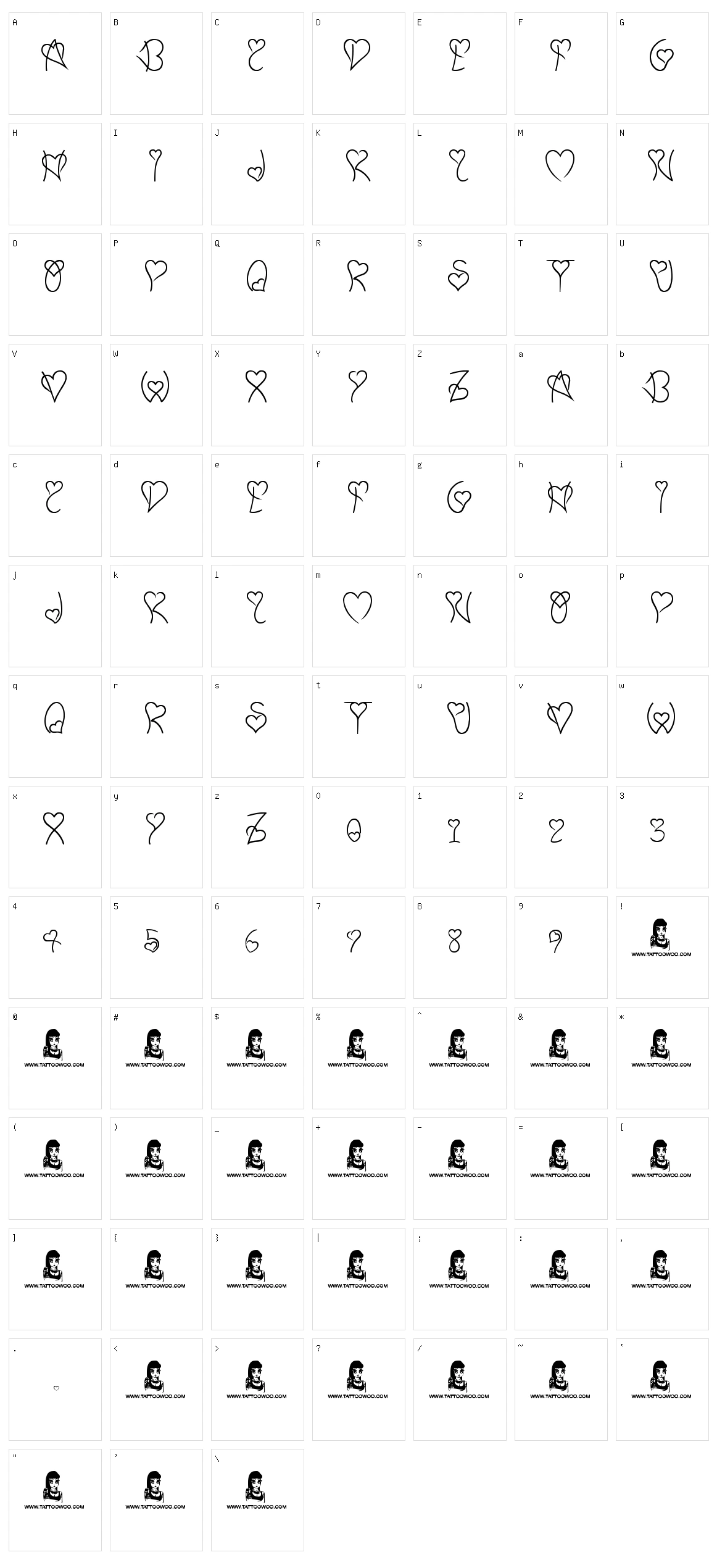 Sweet Heart Character Set