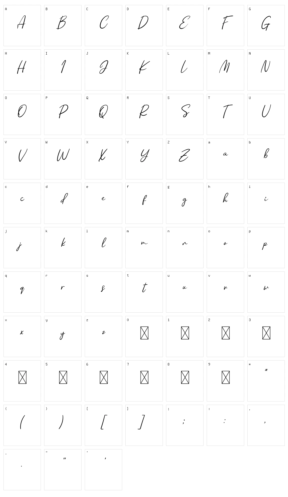 Andiny Character Set