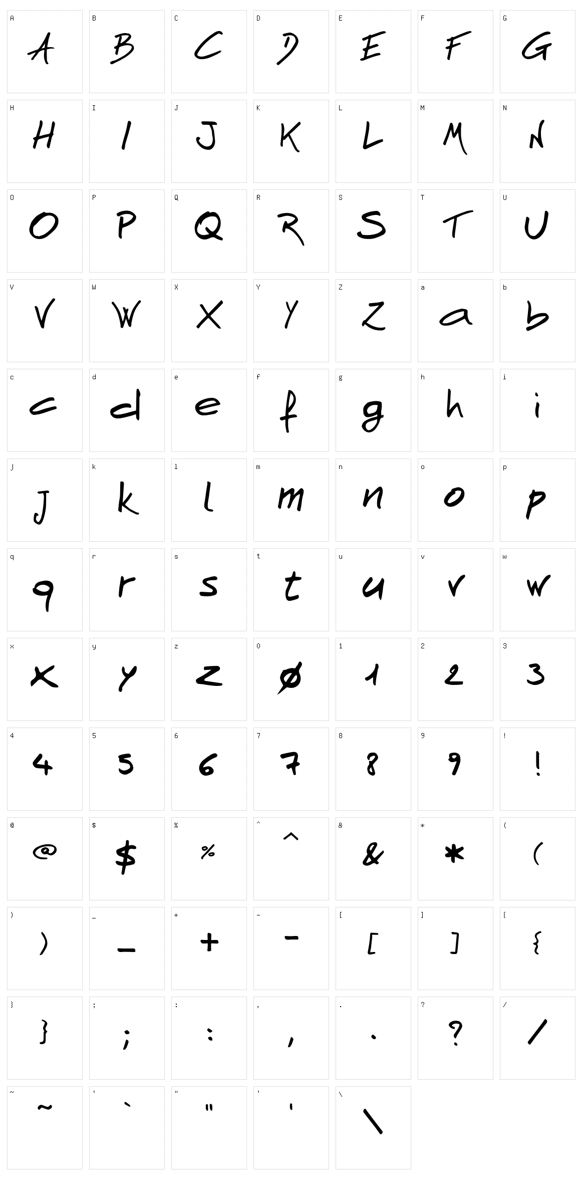 AndNow Hand Character Set