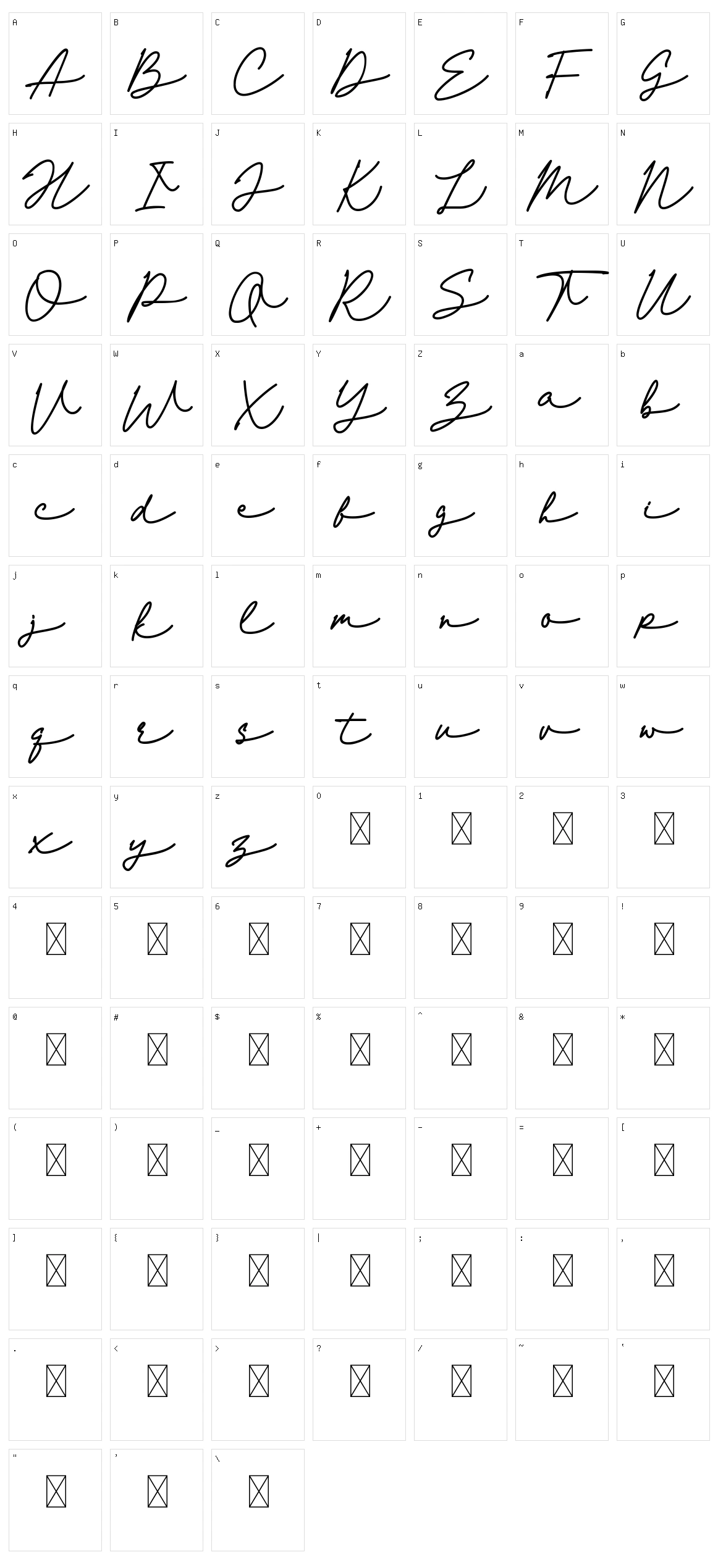 Andolucia Character Set