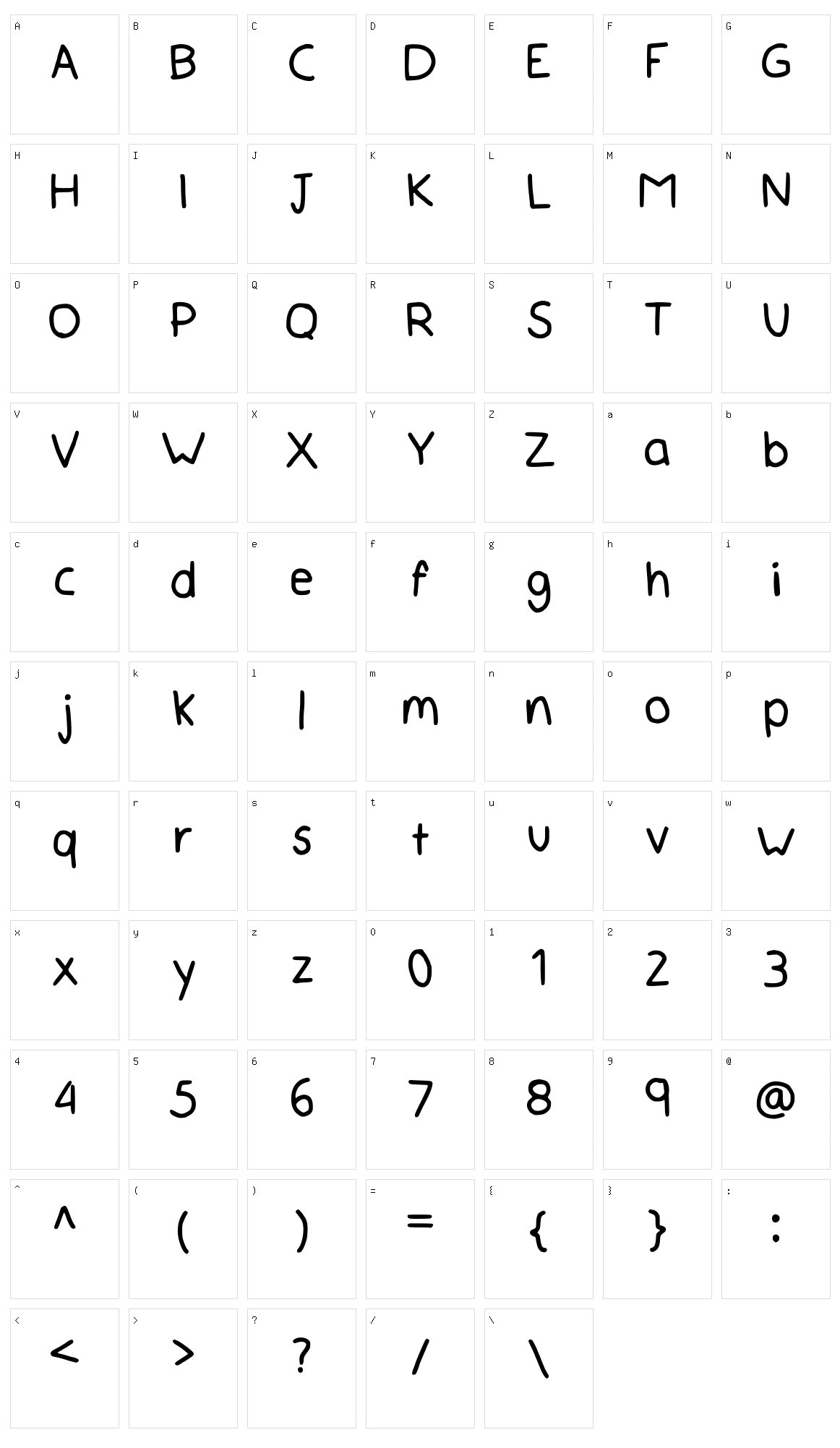 Andrea Character Set