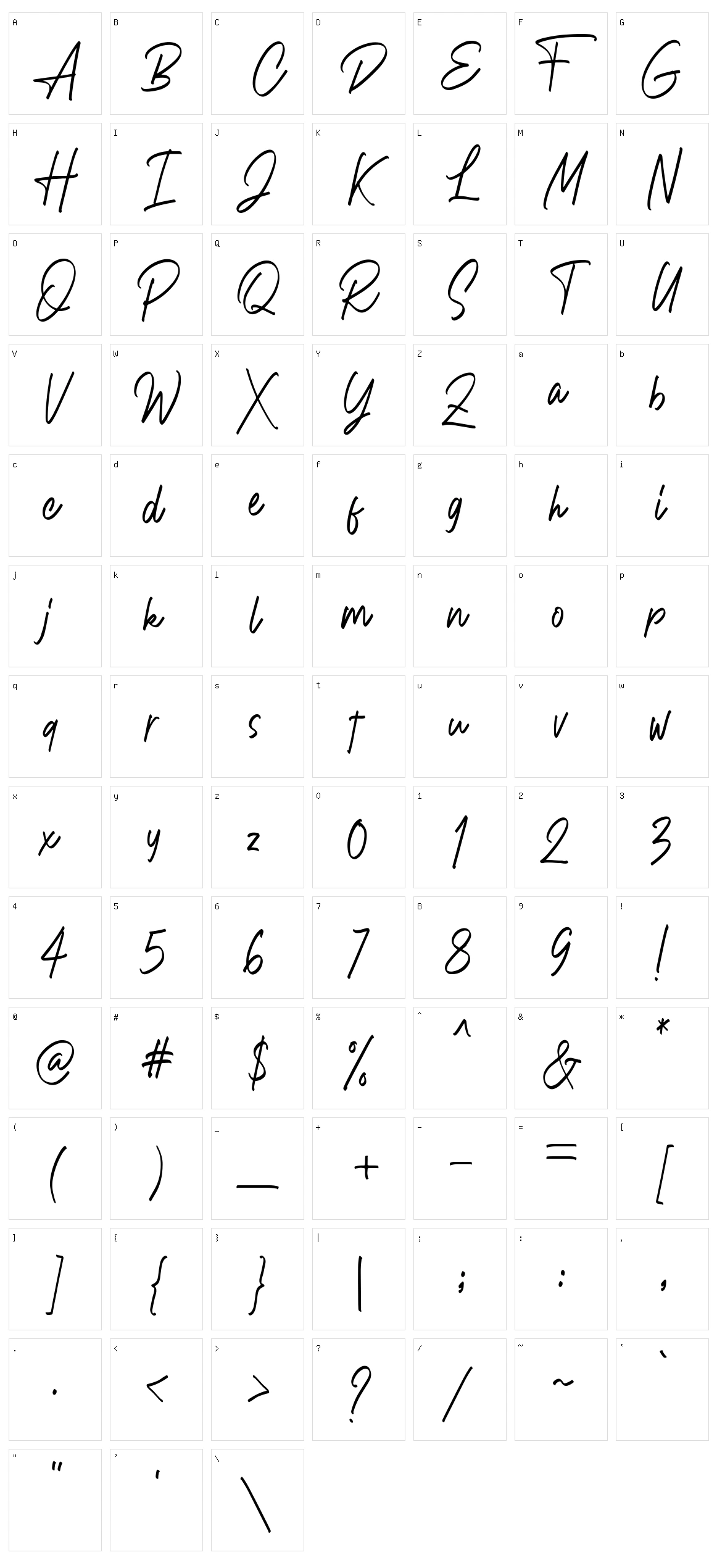 Andrellina Character Set