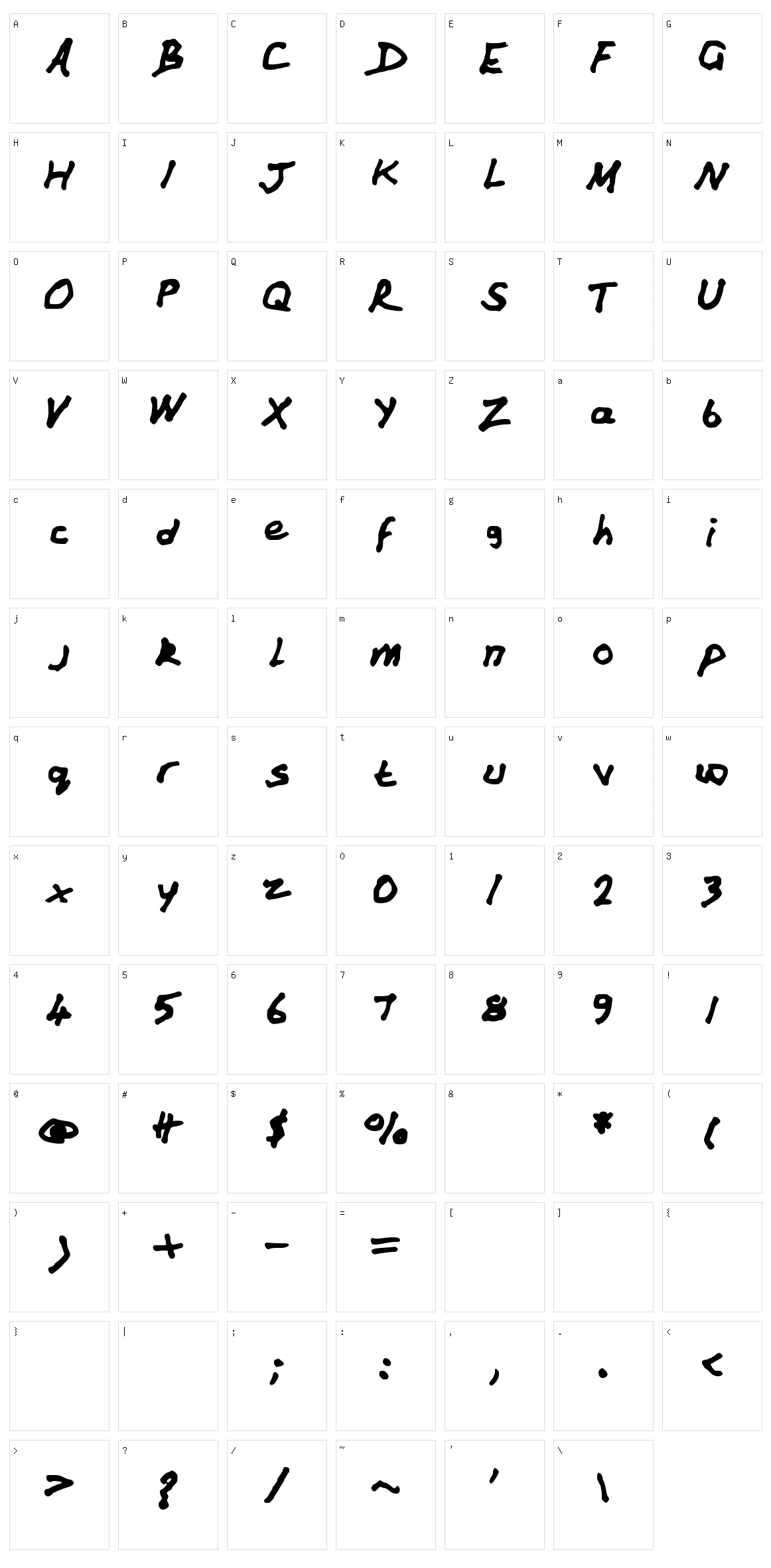 Andy Character Set