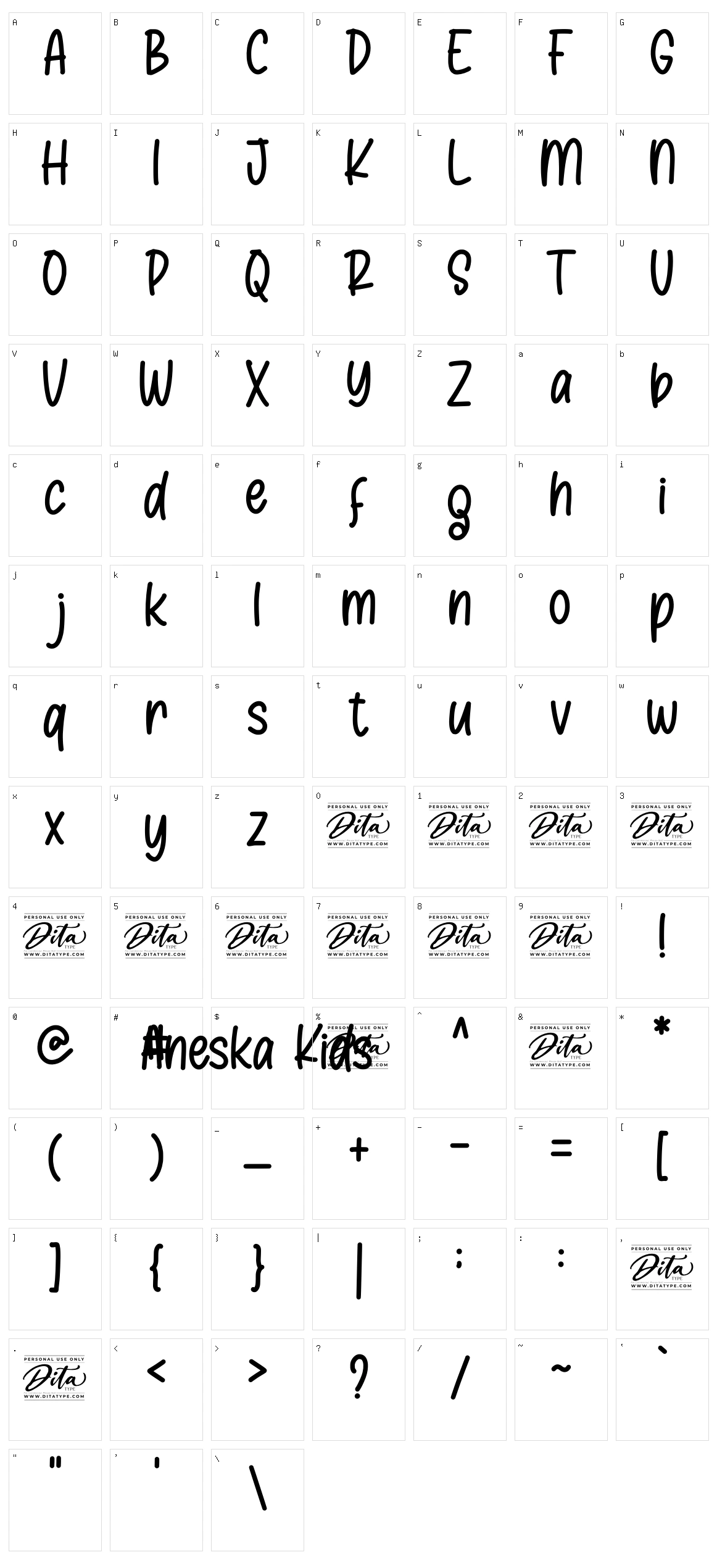 Aneska Kids Character Set
