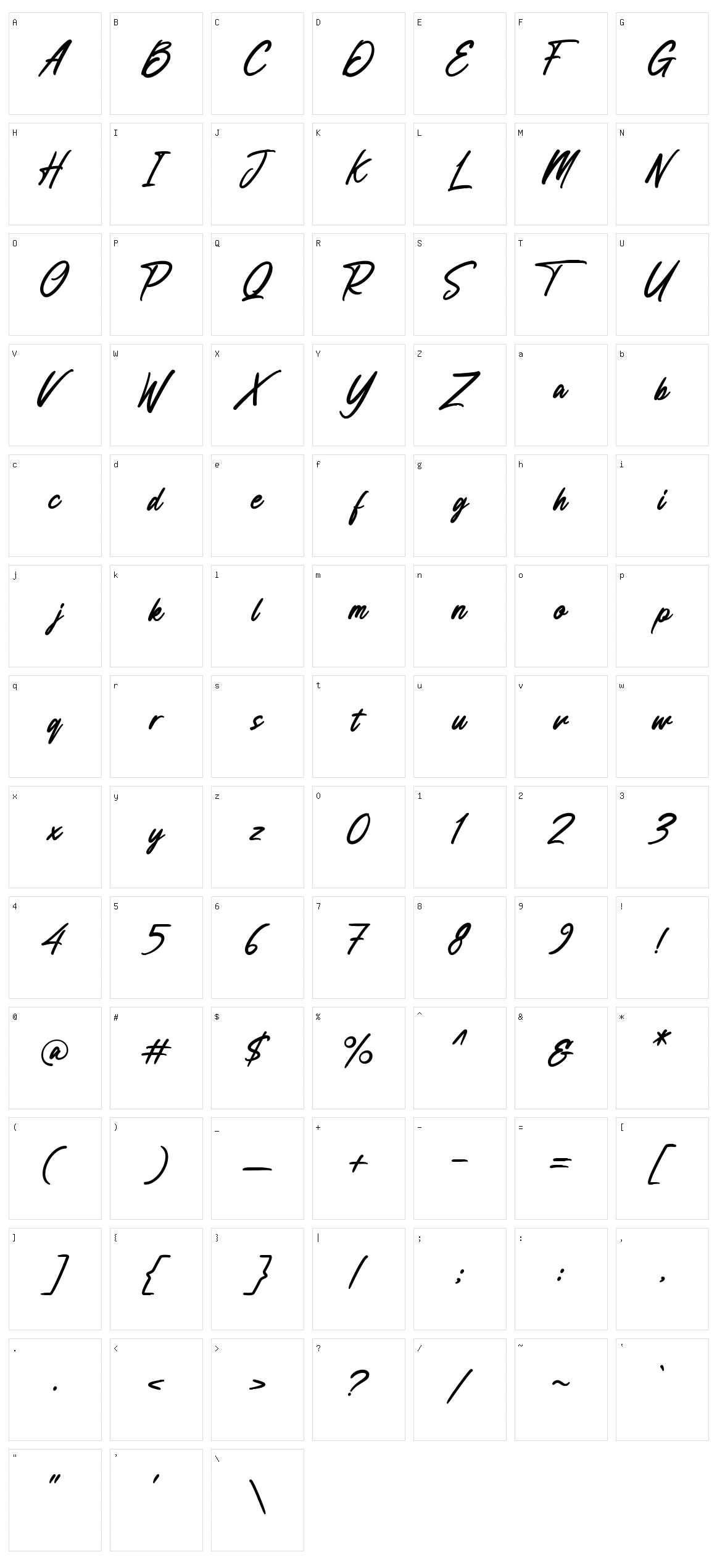 Anesthesa Character Set
