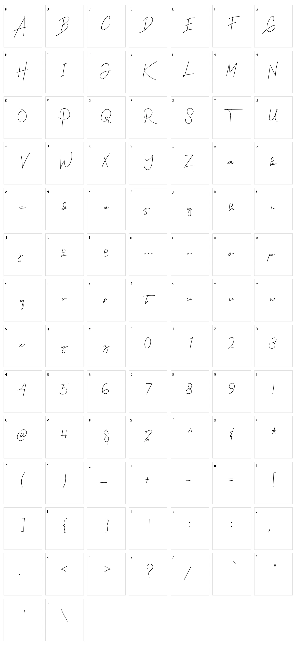 Angel Signature Character Set