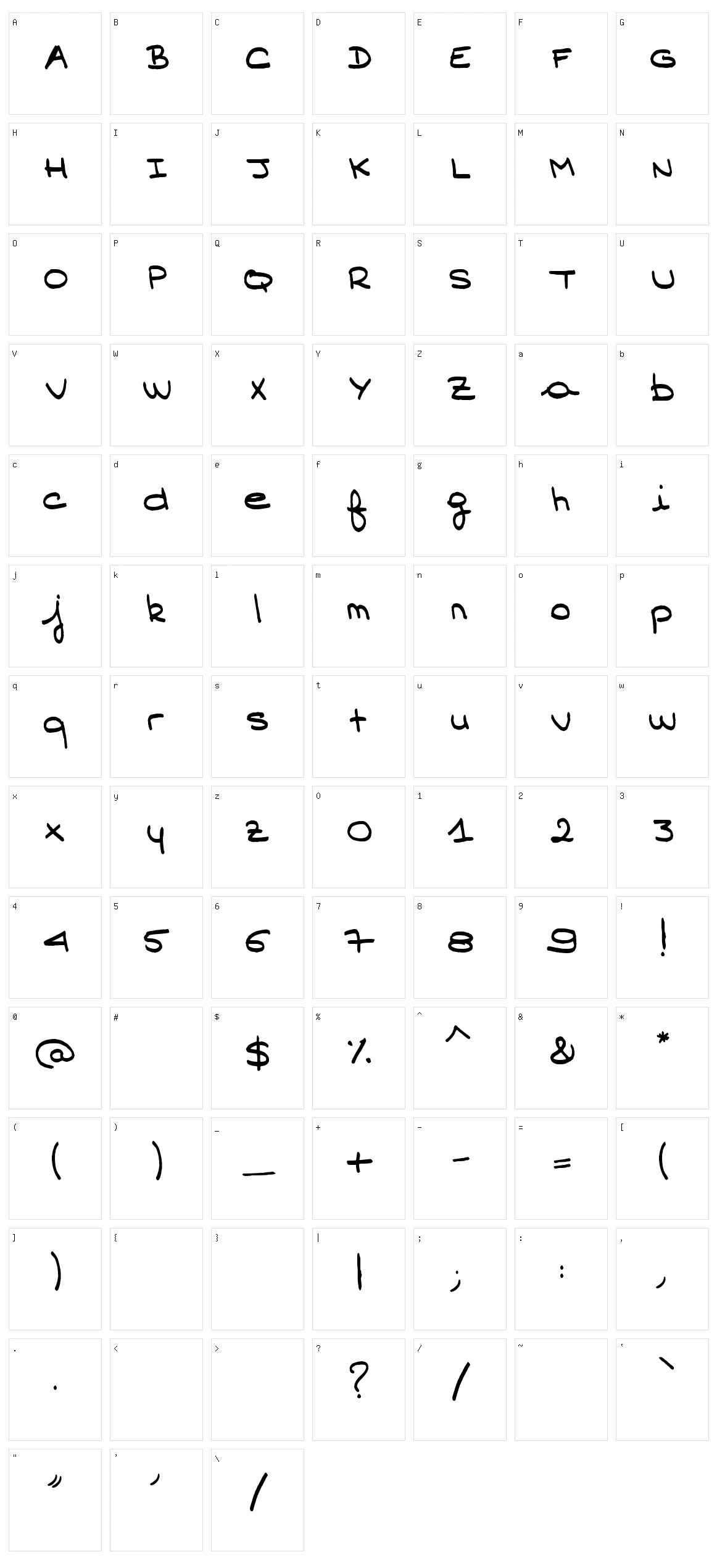 Angelib Character Set