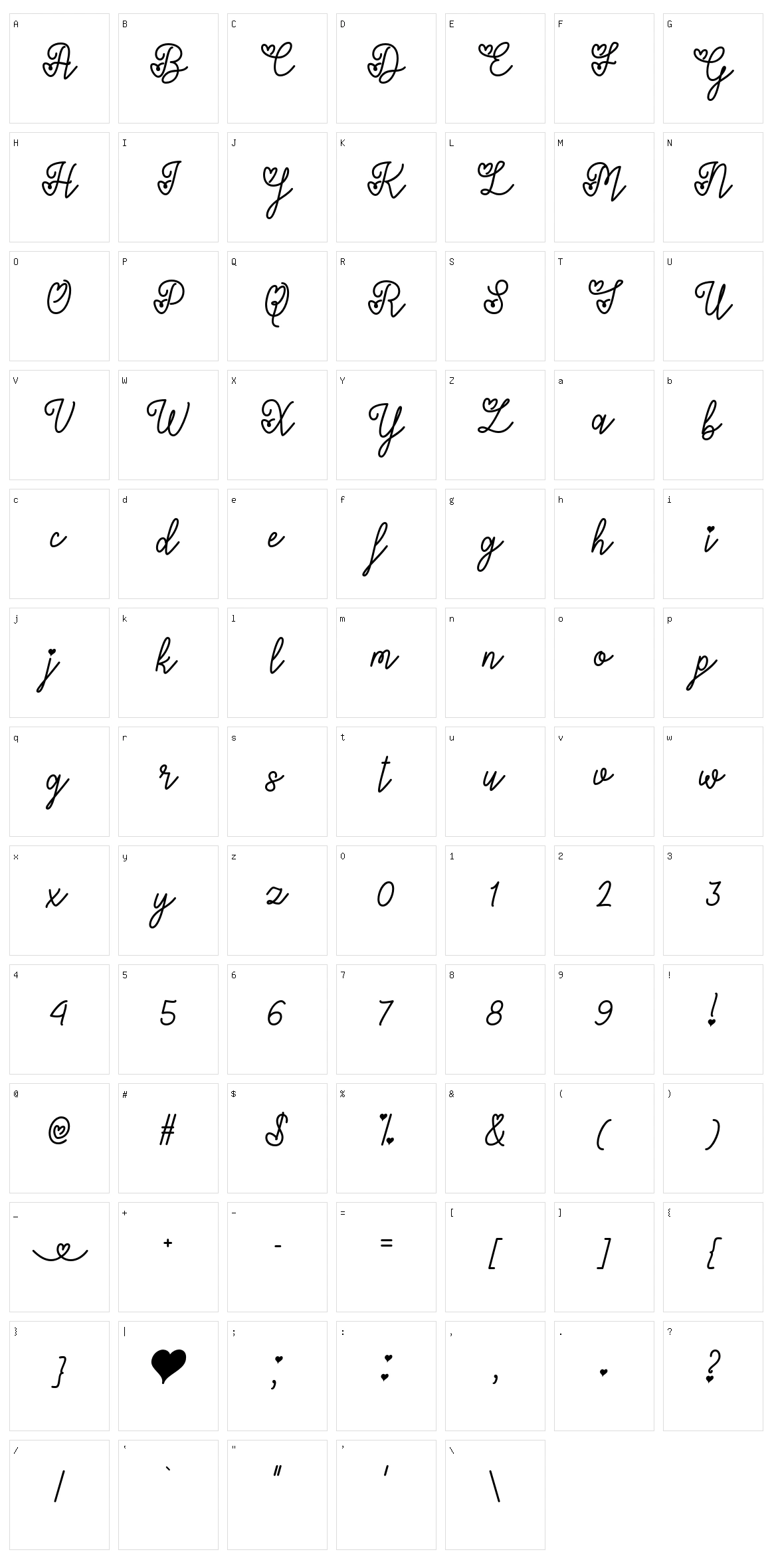 Lovers in February Character Set