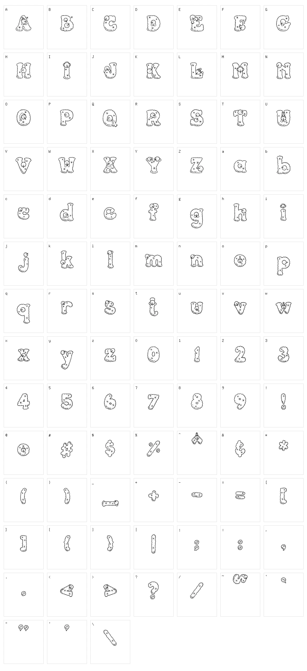 PC Snowballs Character Set