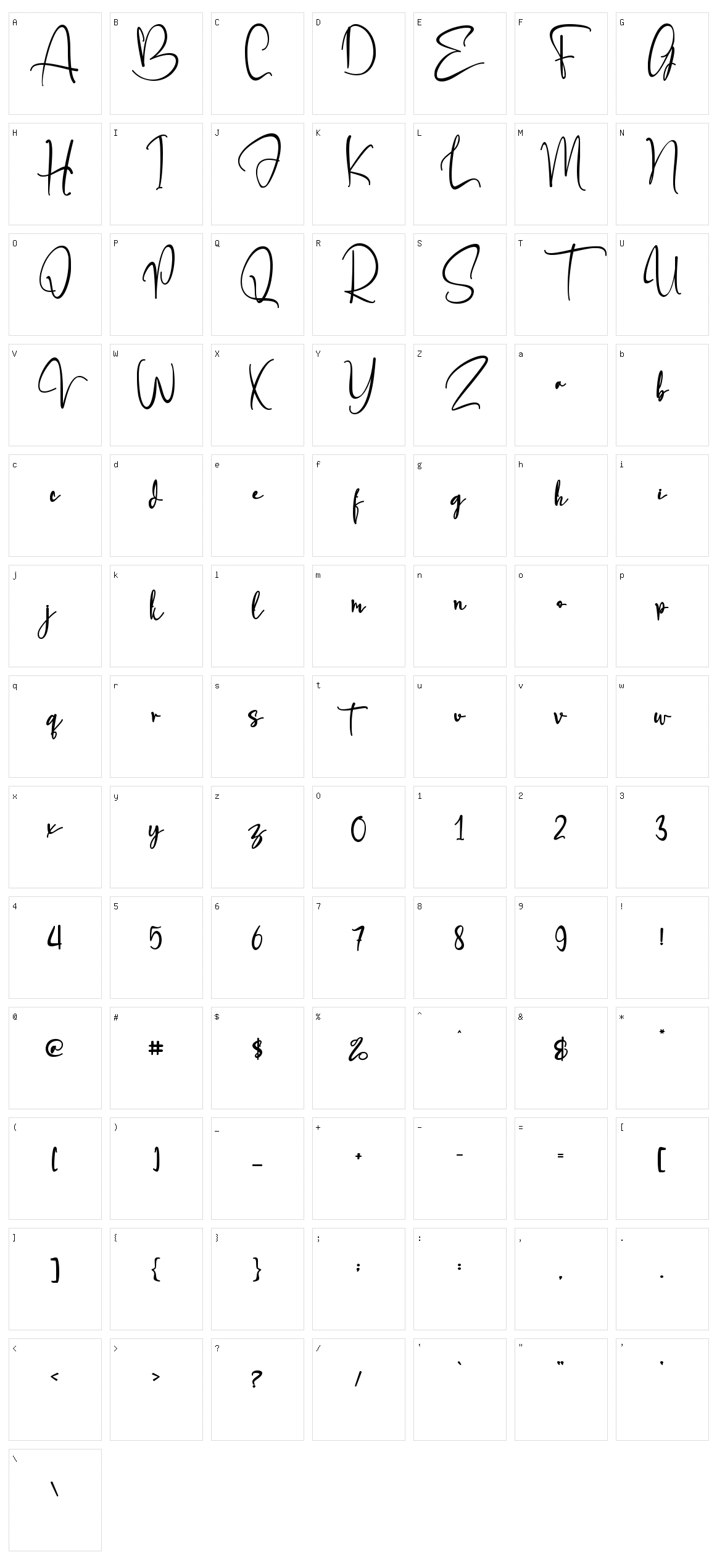 Angellonia Character Set