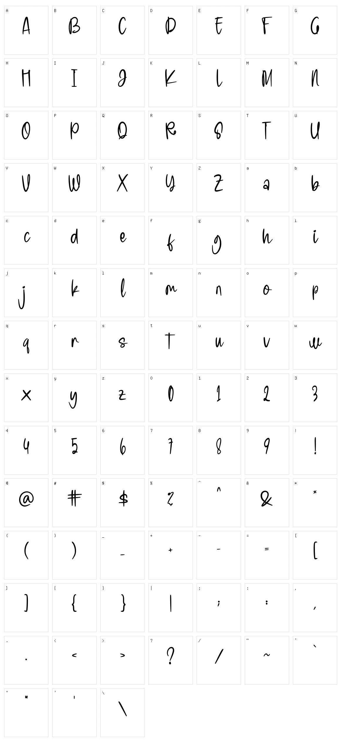 Angelly Character Set