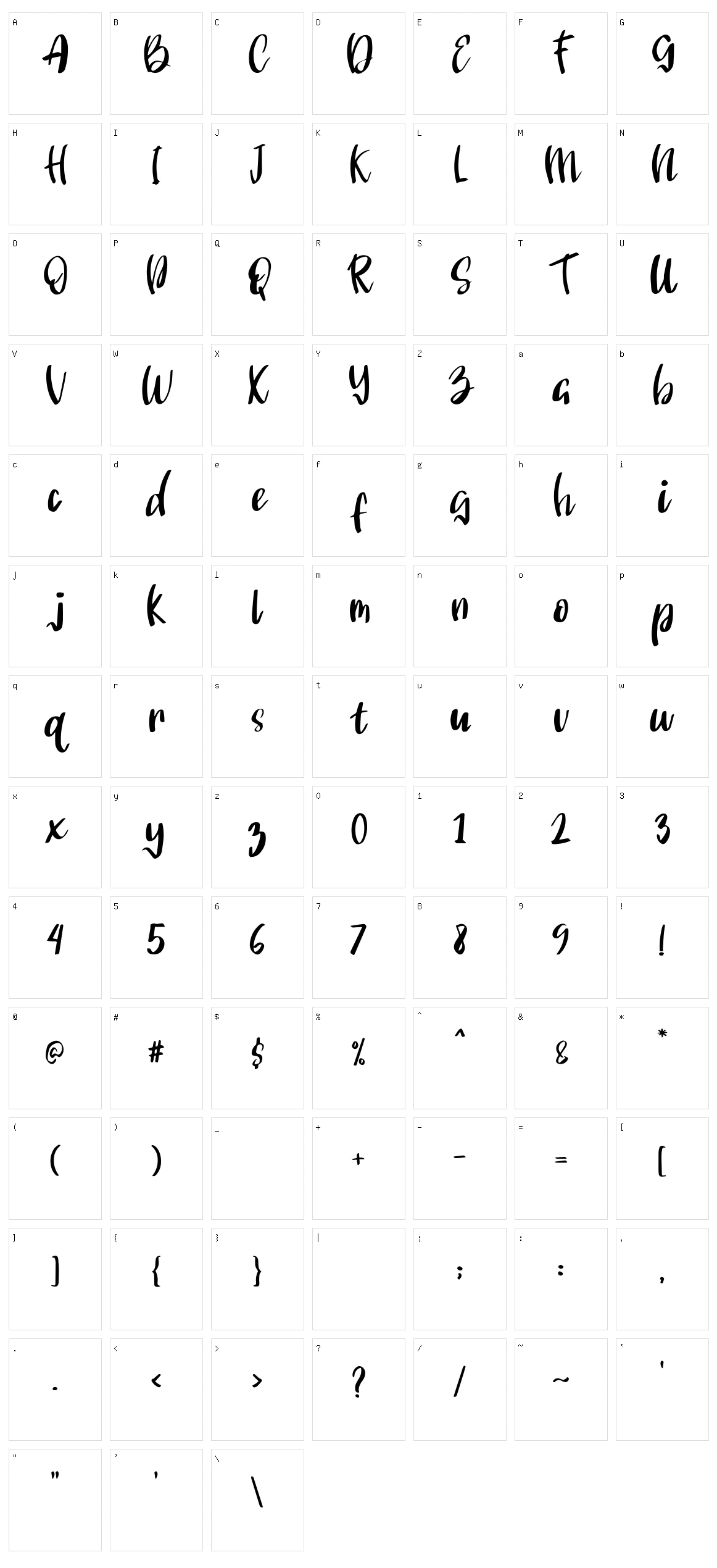 Angelonia Character Set