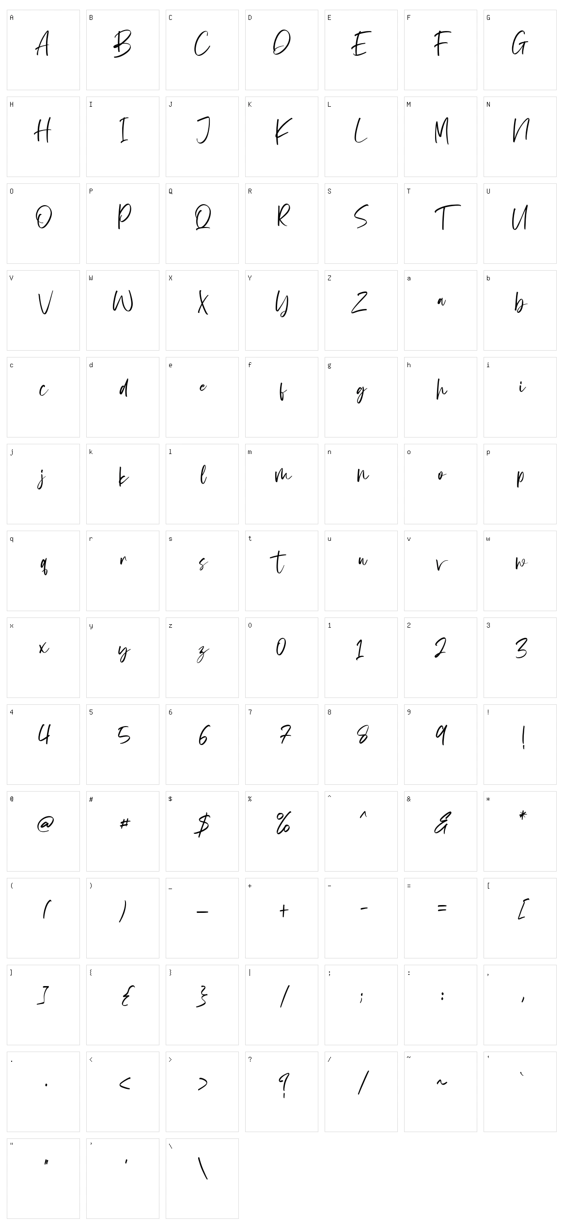 Angelwine Character Set