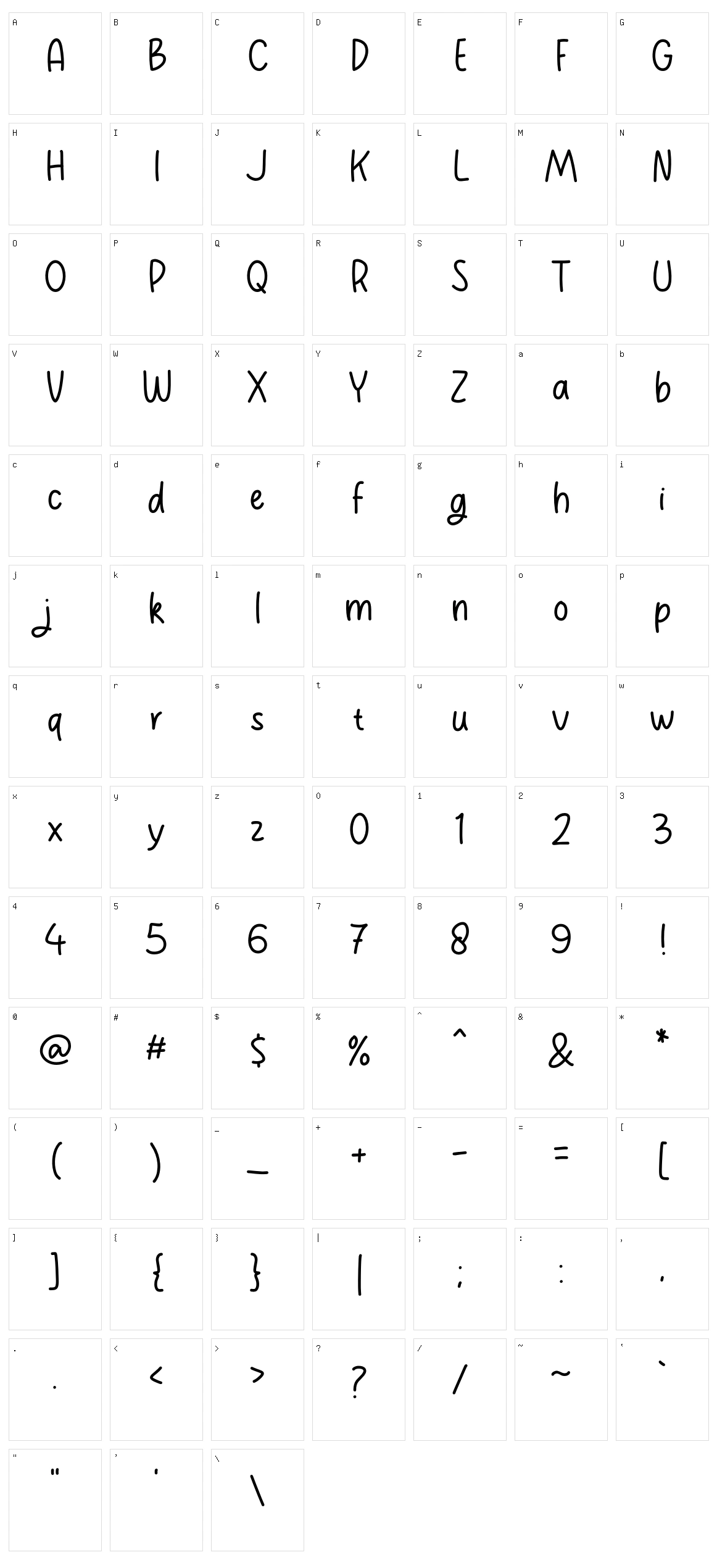 Angkasa Character Set