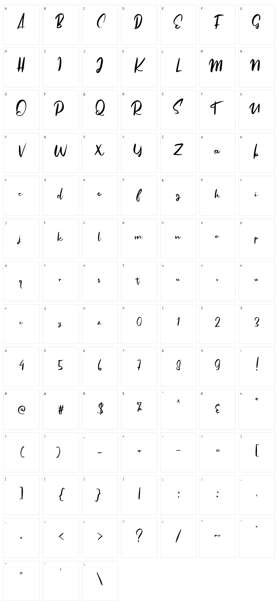Angolia Character Set