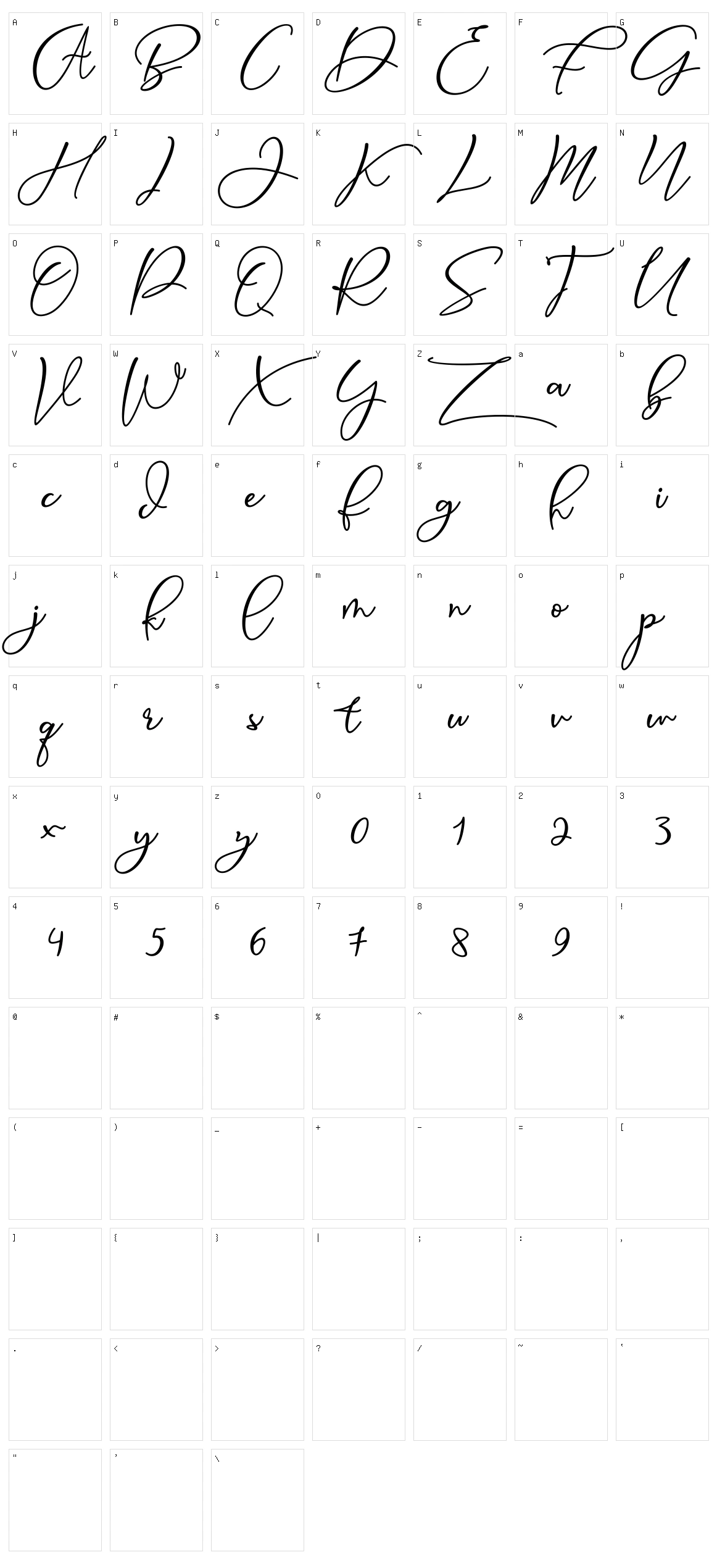 Animal Script Character Set
