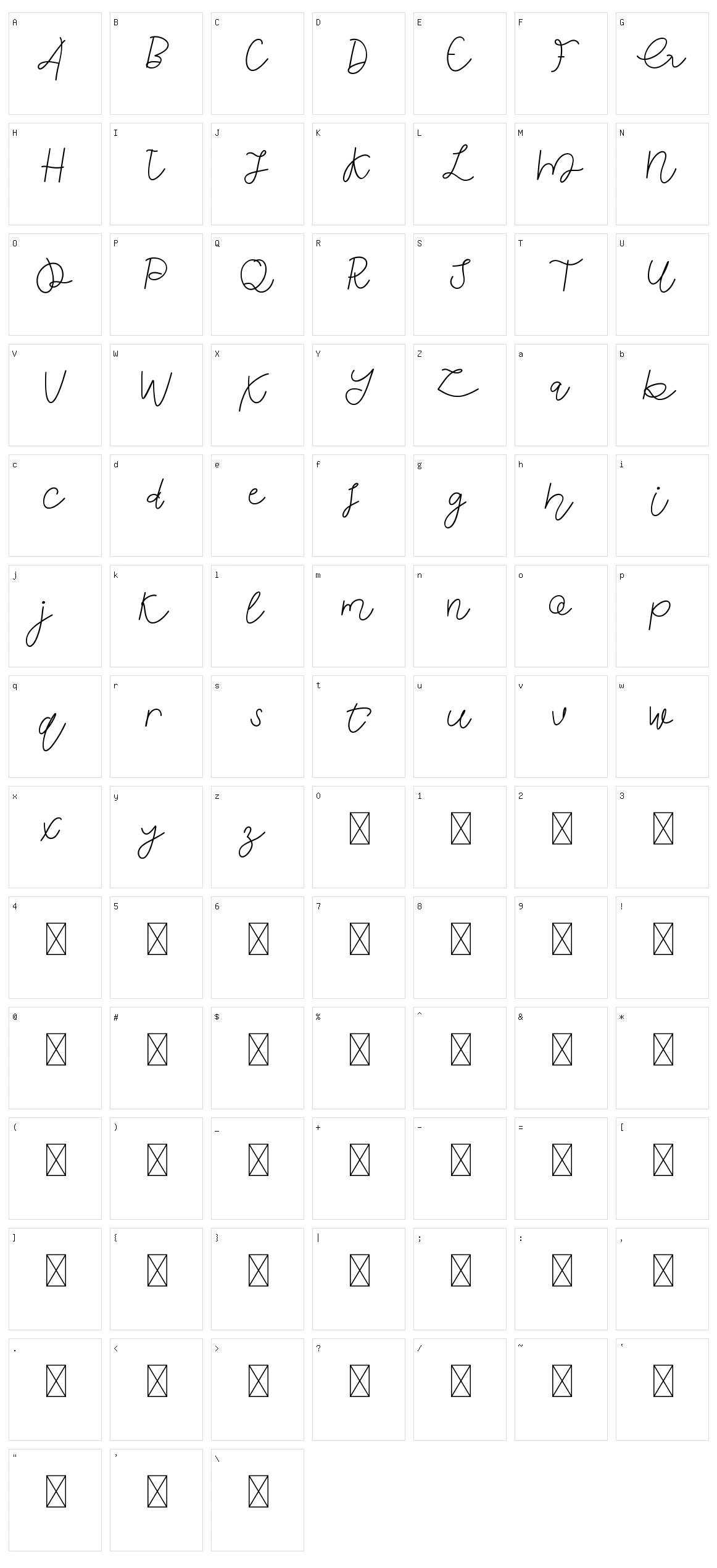 Anindya Meita Character Set