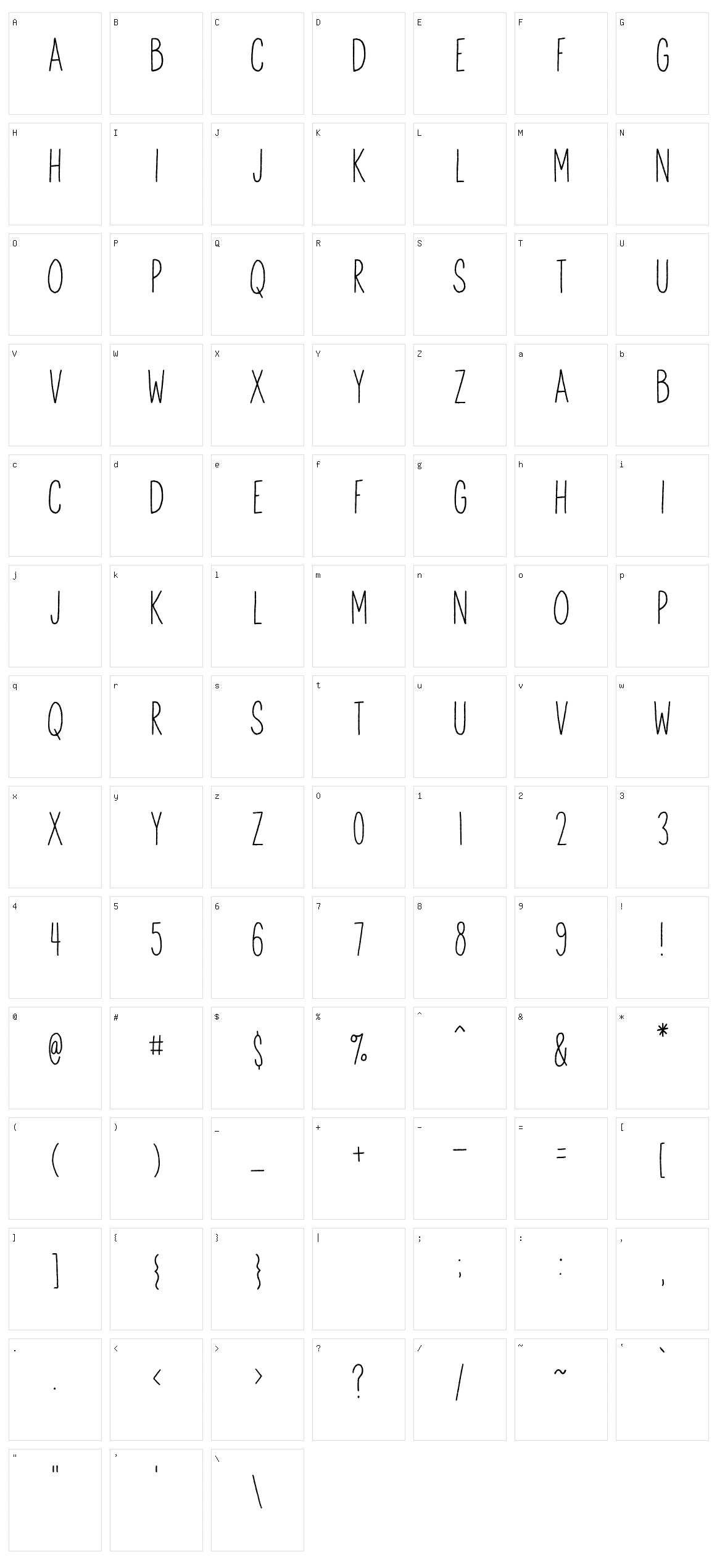 Anitype Redwood Character Set