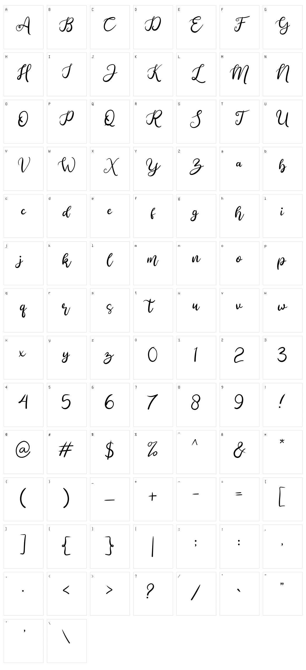 Anjellic Character Set