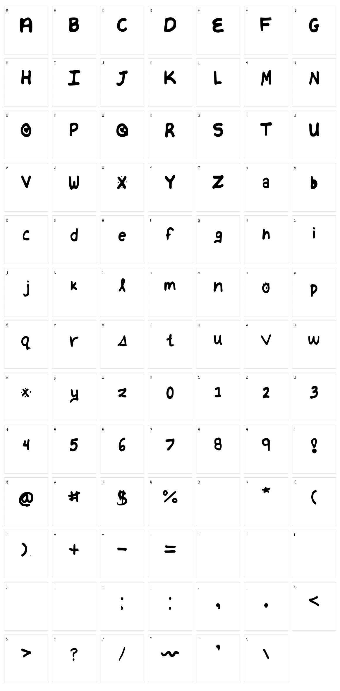 Anna Hand Character Set