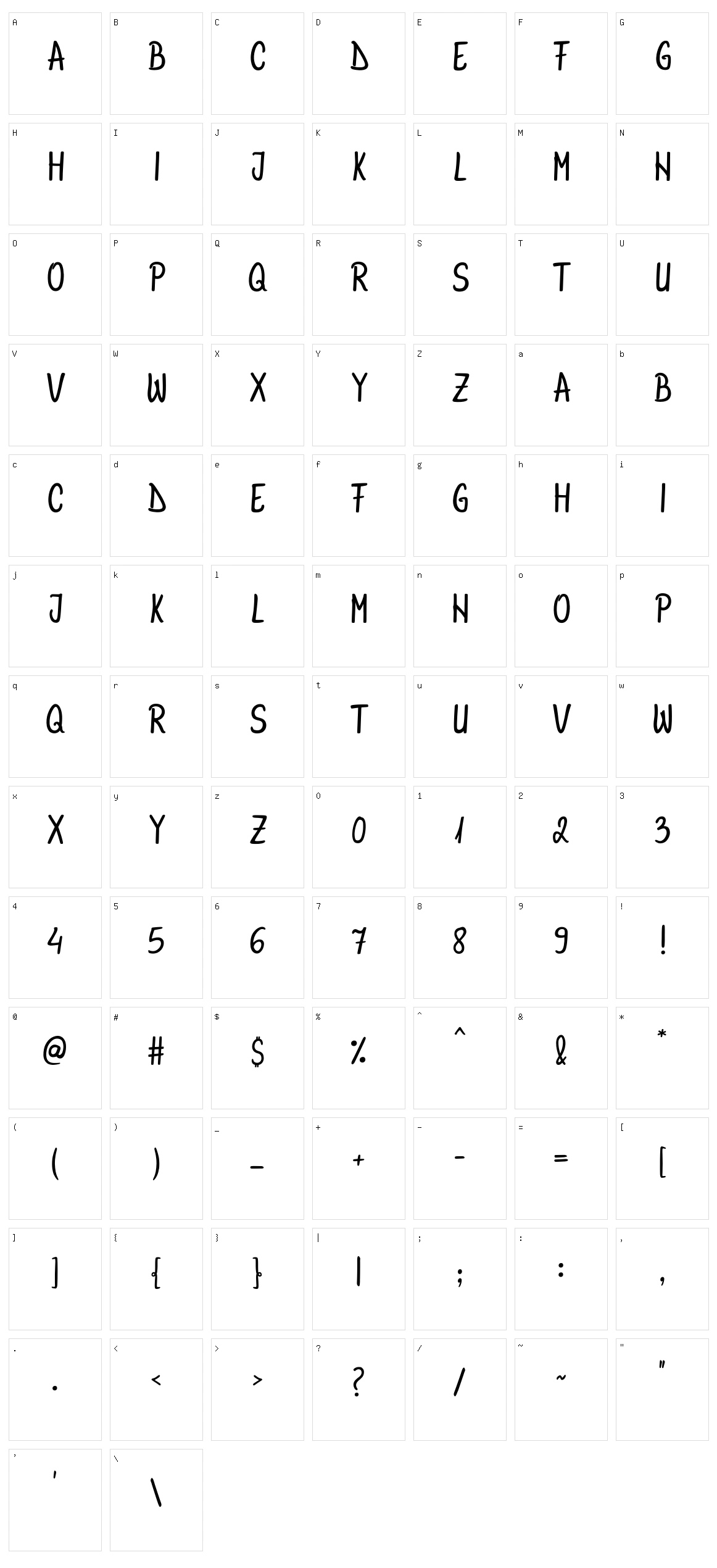 AnnaBee Character Set