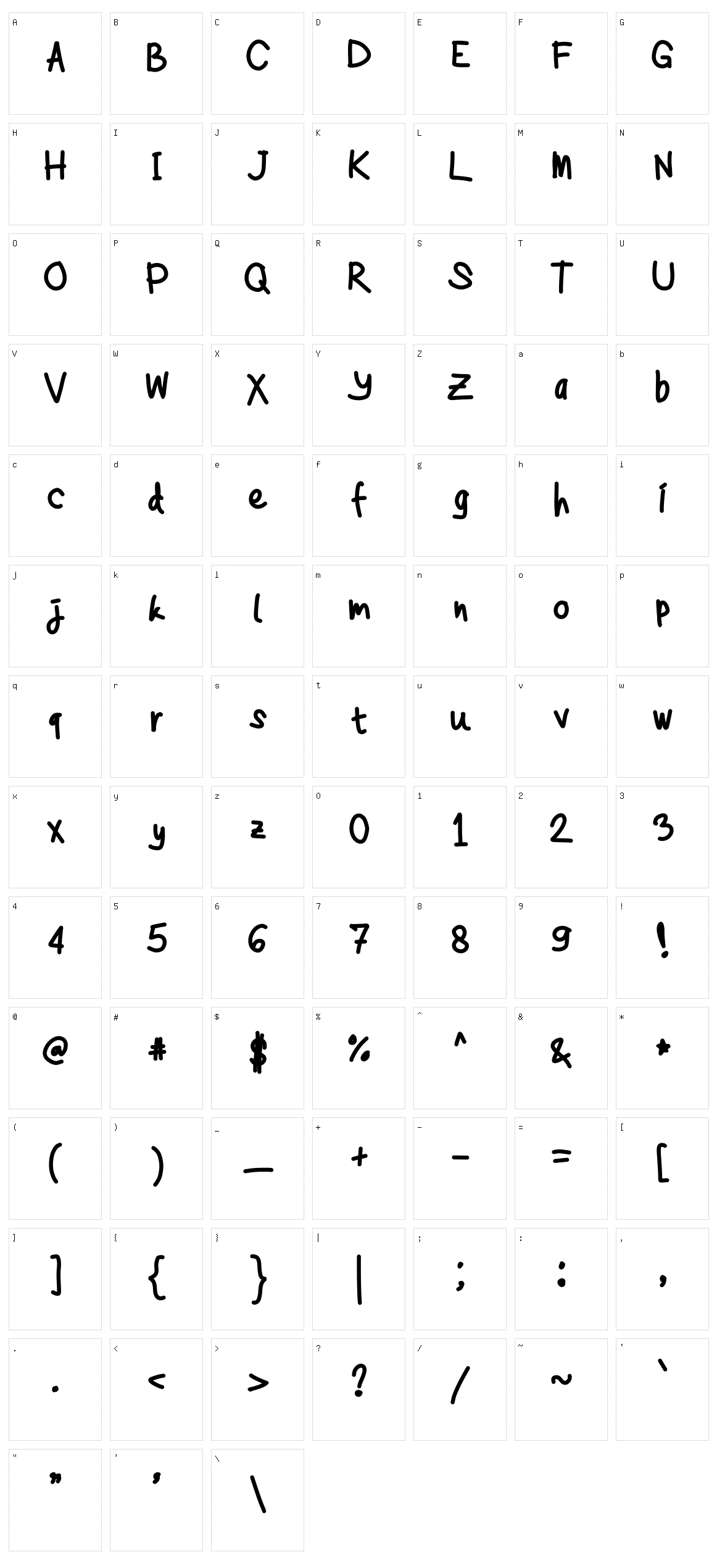 Anne Character Set