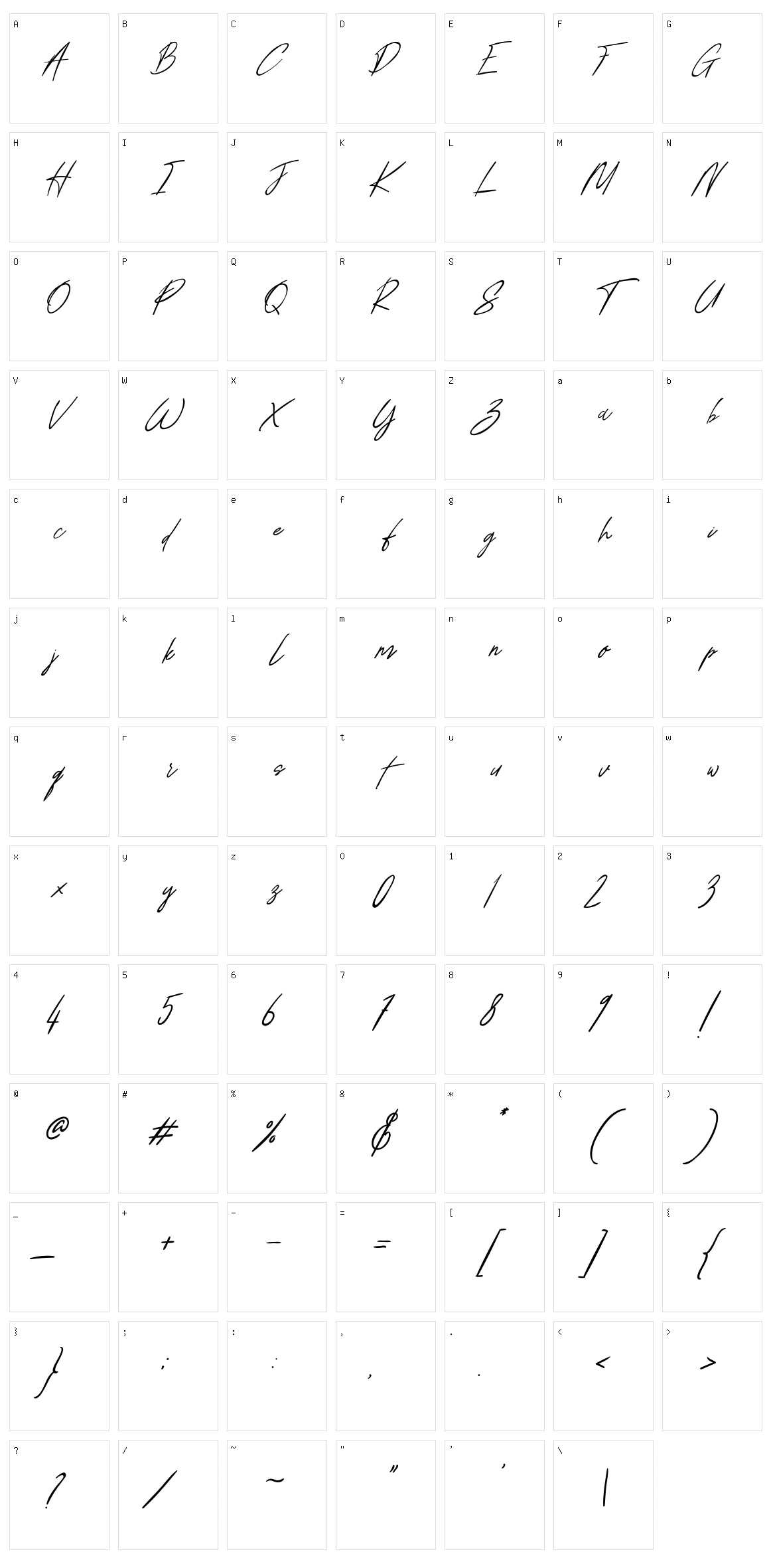 Annie Signature Character Set