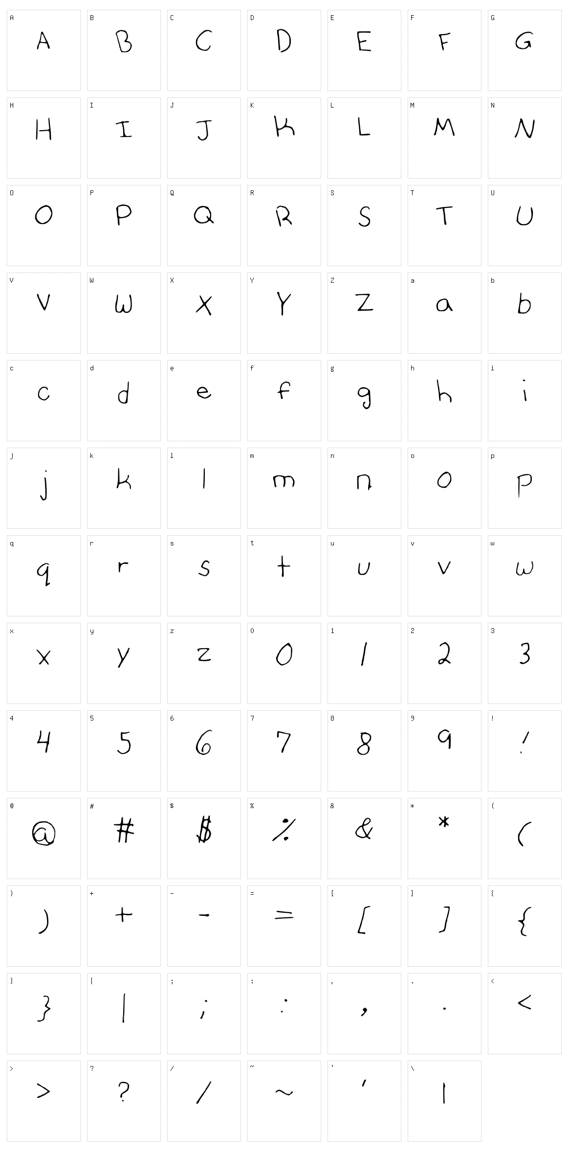 Annies Font with Faces Character Set