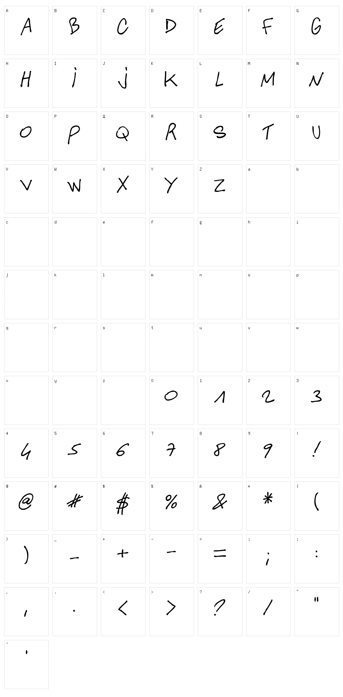 Another Hand Of Cre Character Set