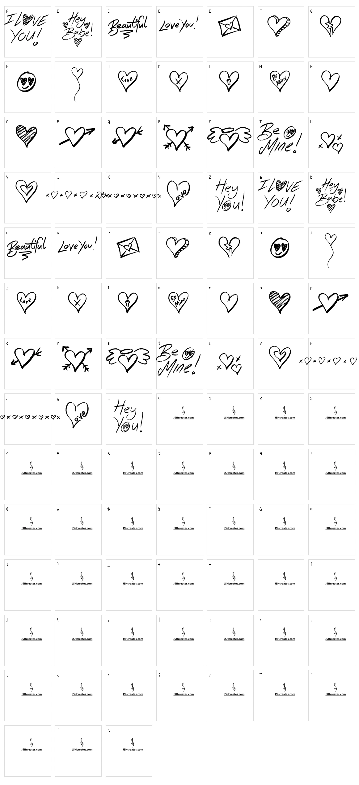 Hey Babe Character Set