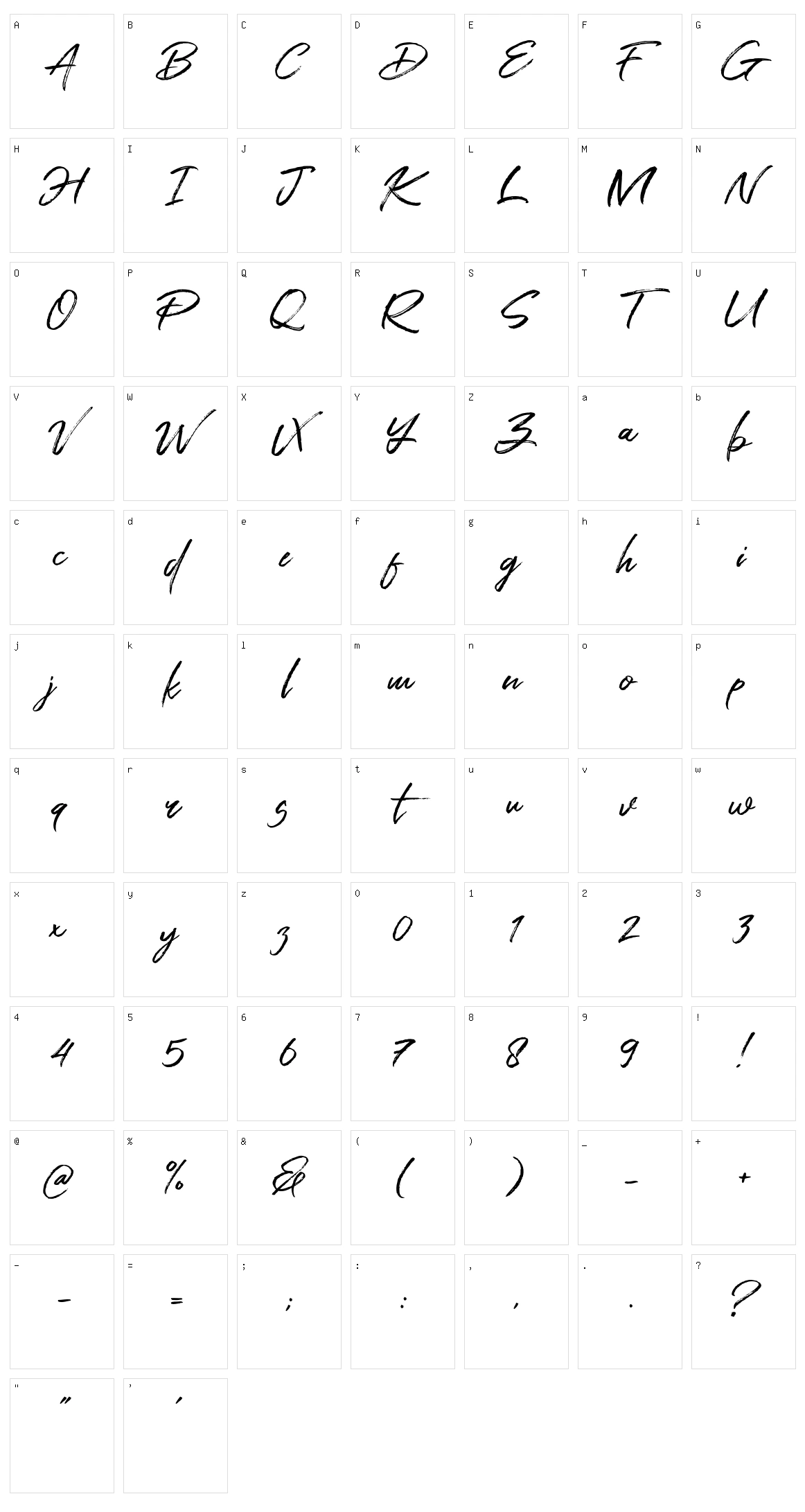Antam Character Set