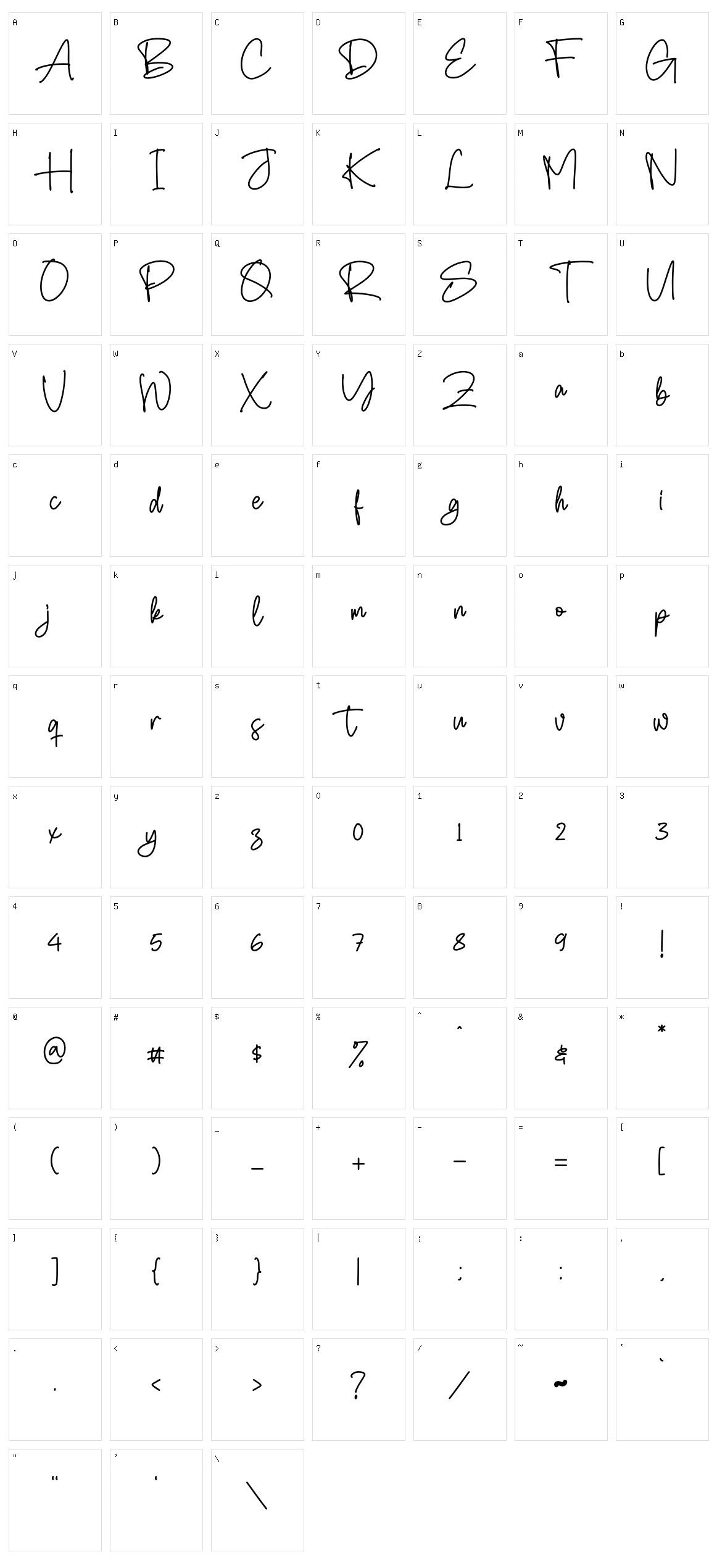 Antariksa Character Set