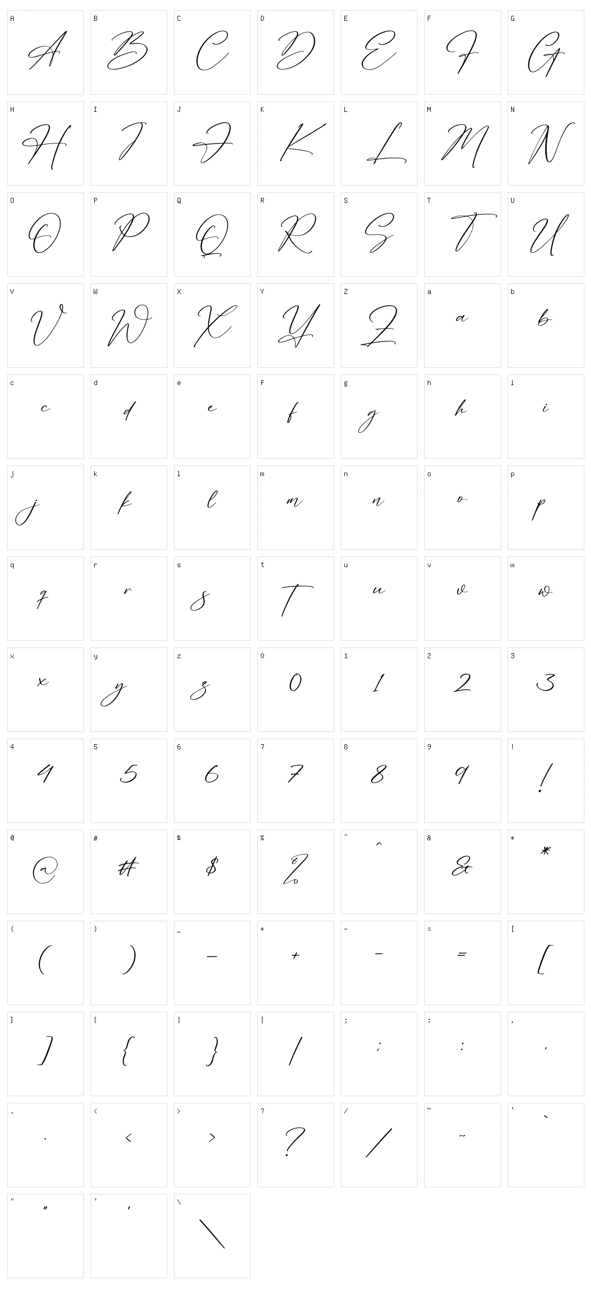 Antariskalia Signature Character Set