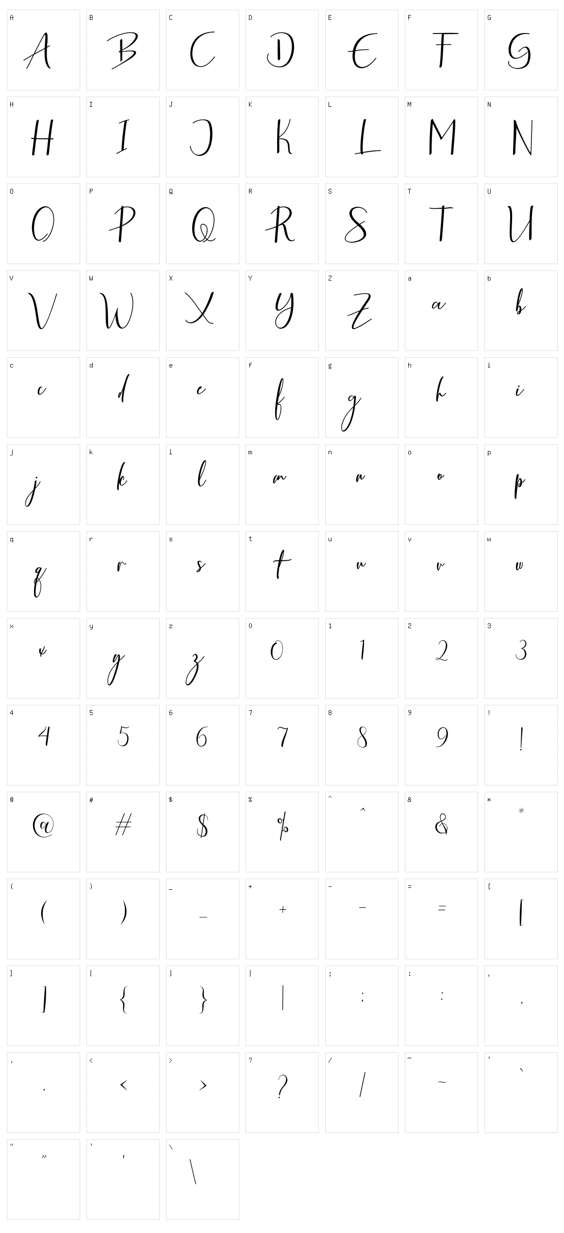 Antefand Character Set