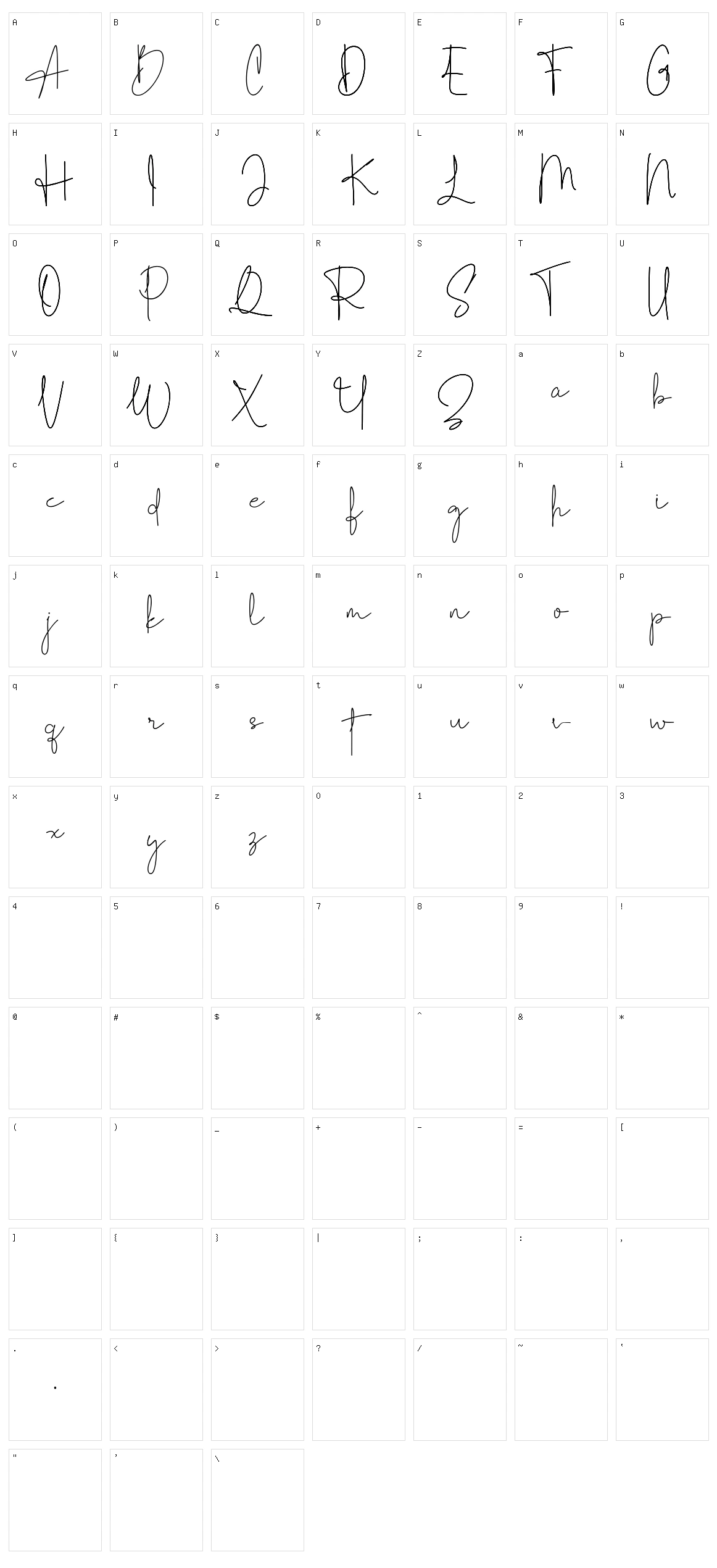 Anthanista Character Set
