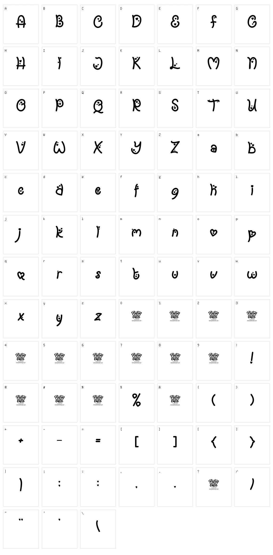 My Love Letter Character Set
