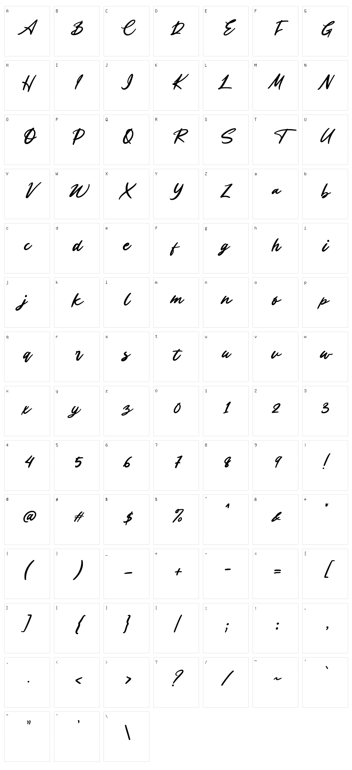 Anthony Character Set