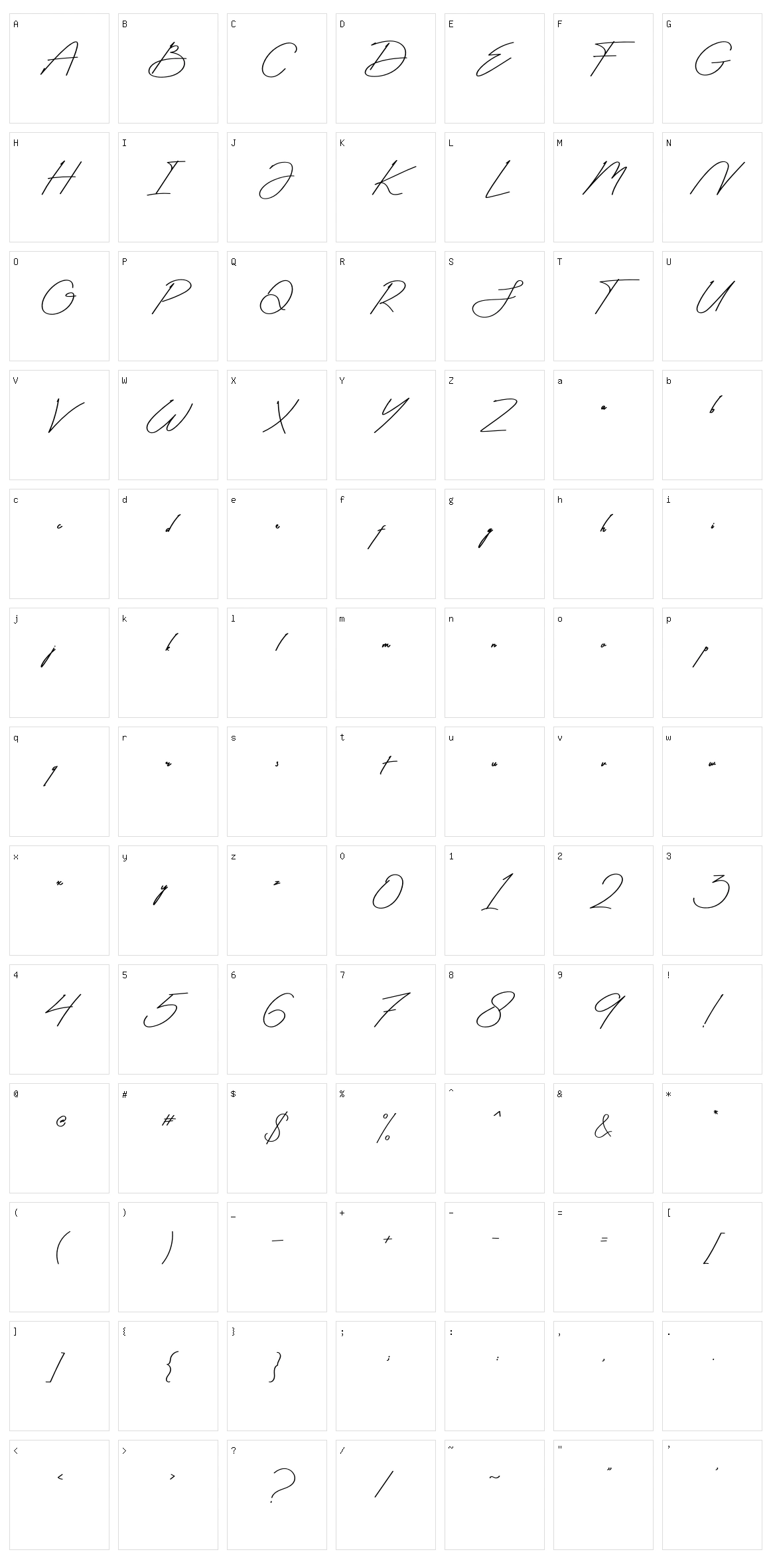Antica Signature Character Set