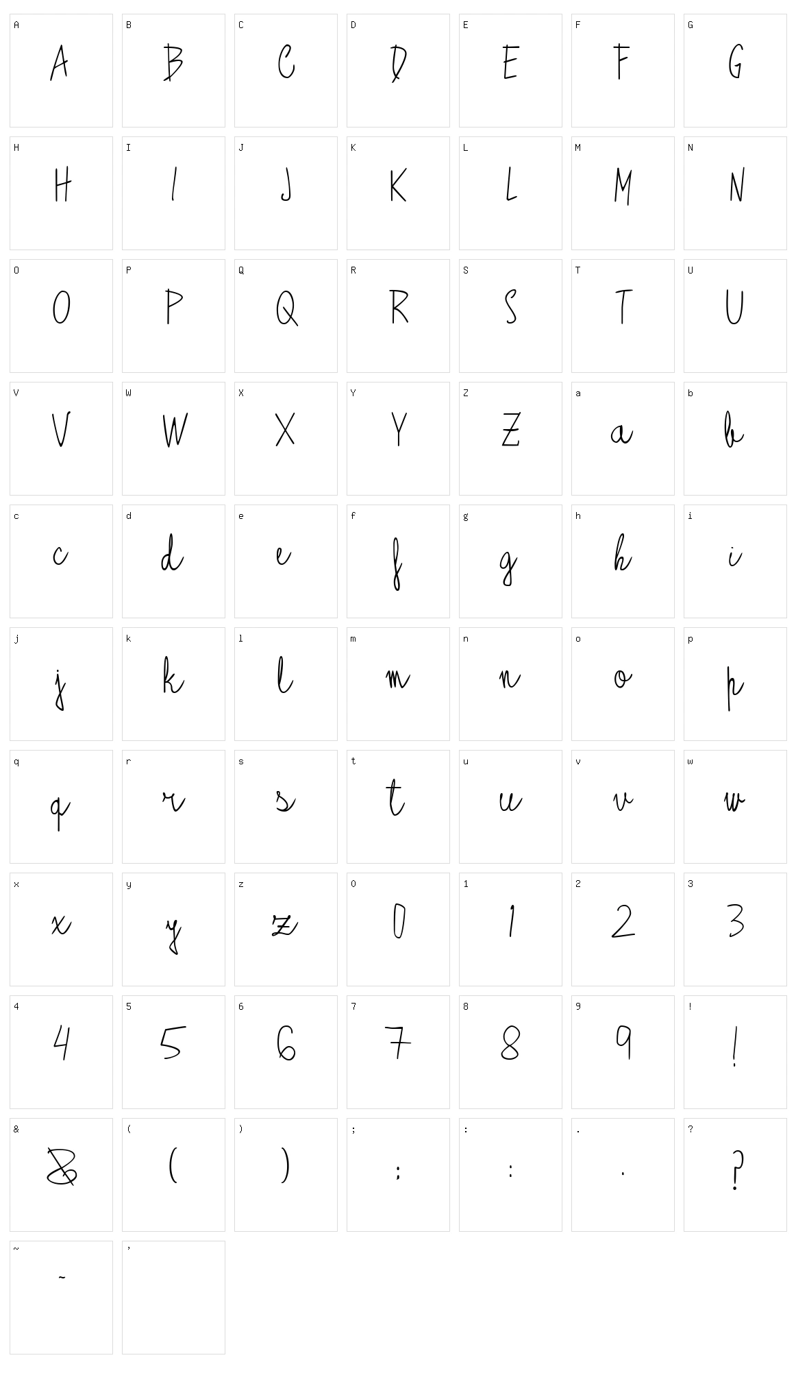 Antifont Character Set