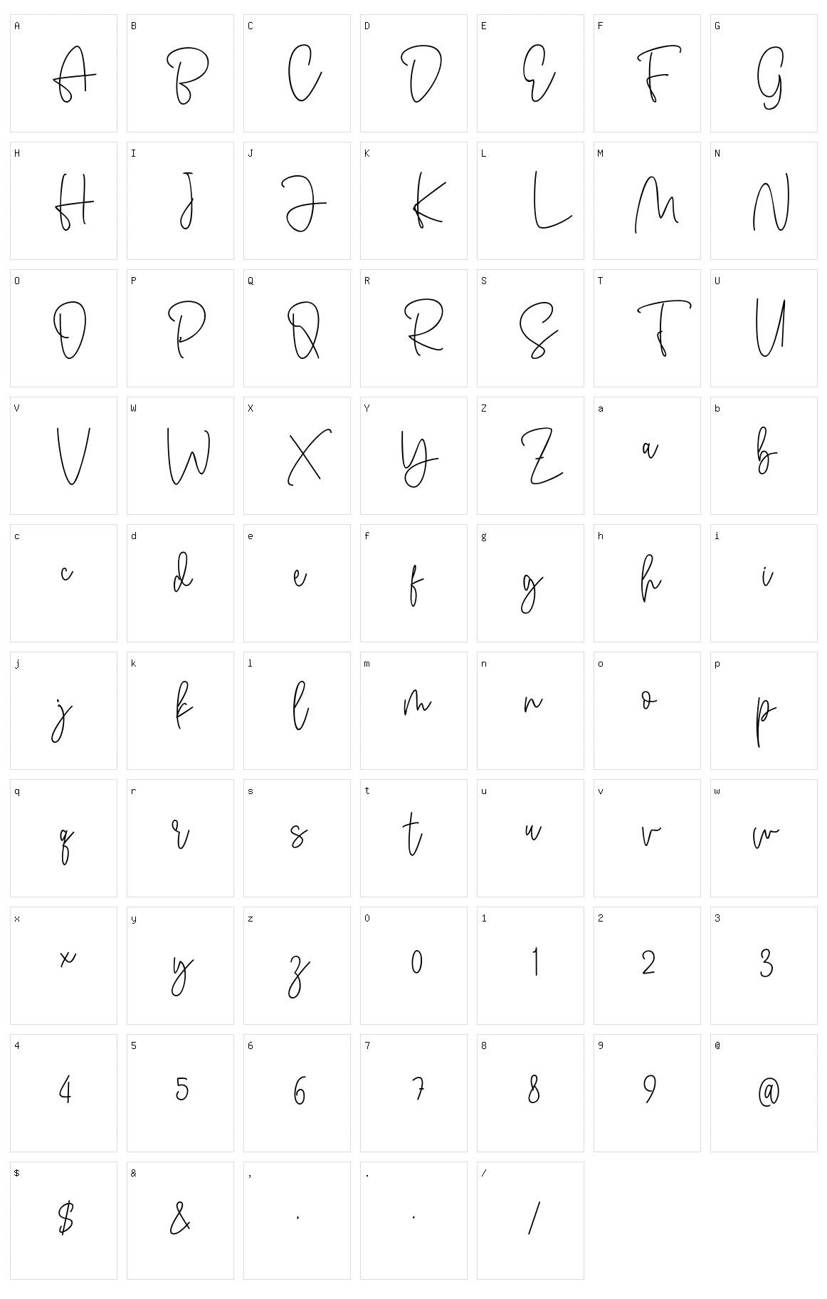 Antouk Character Set