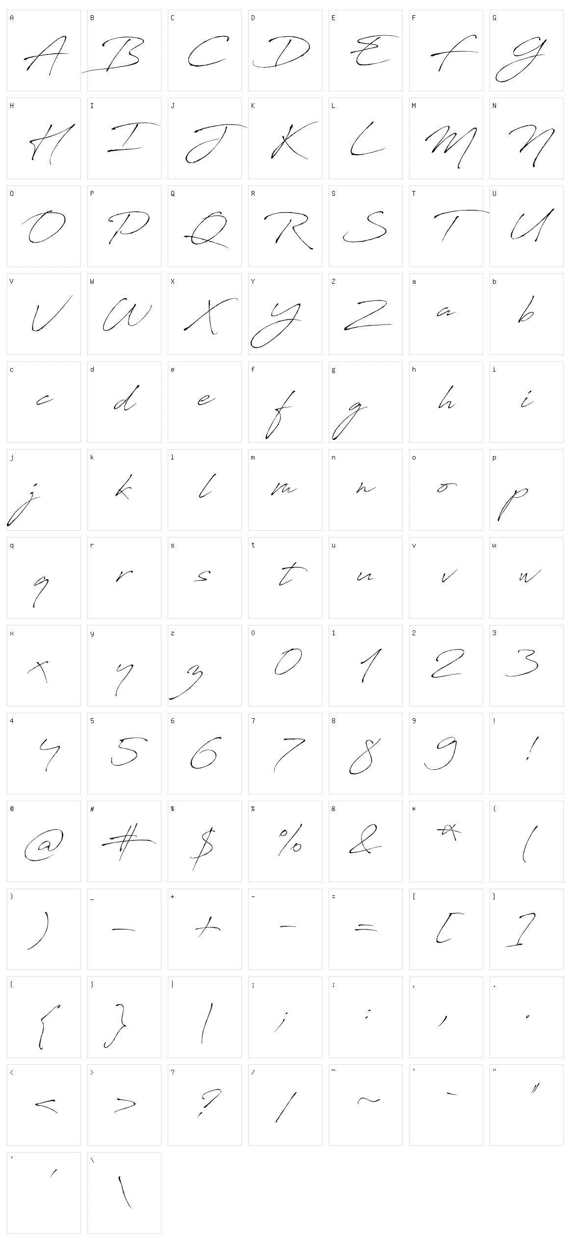 Antro Vectra Character Set