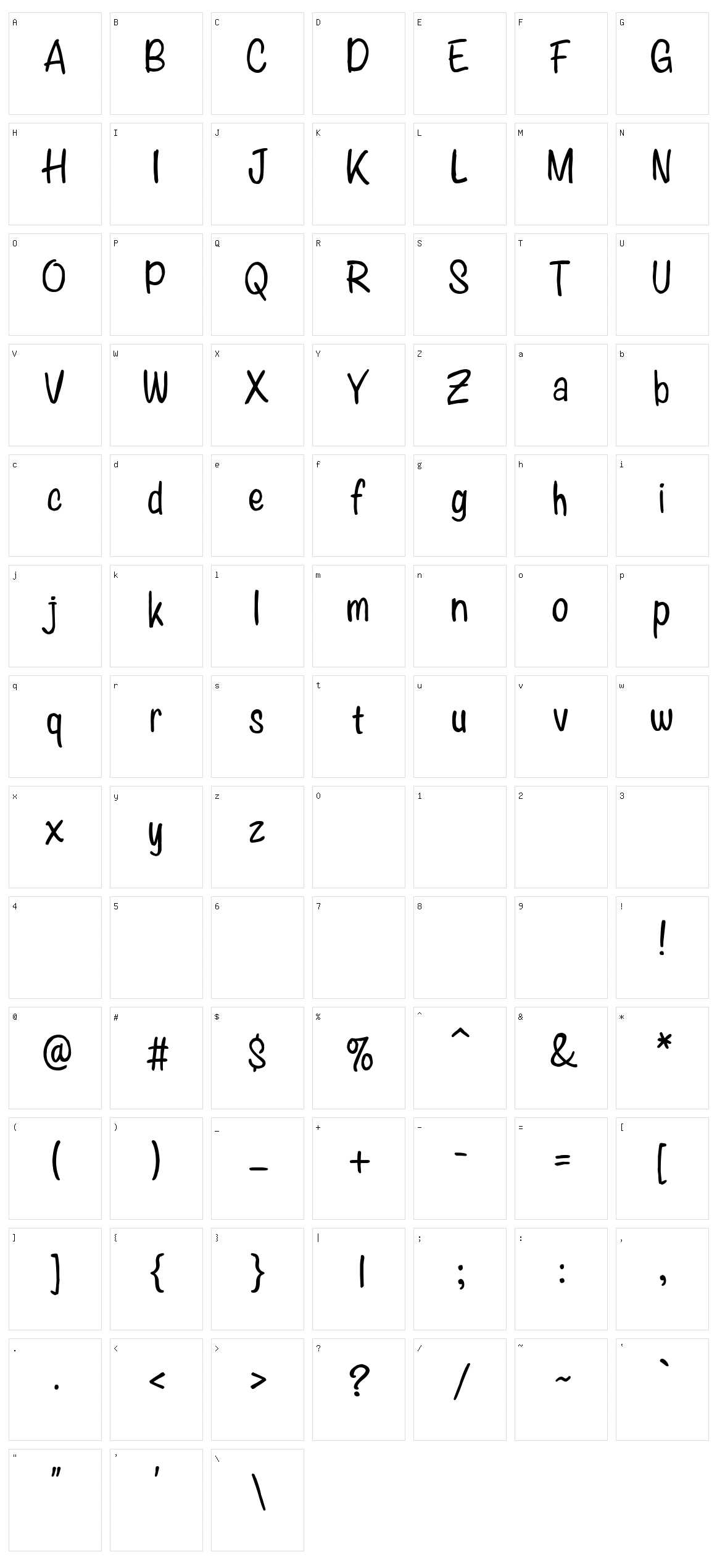 Anychild Character Set