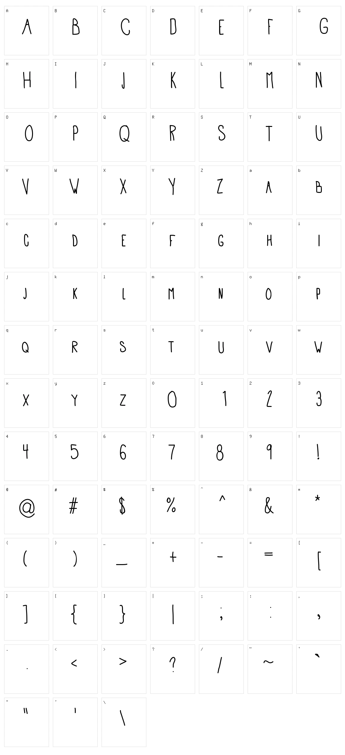APD Character Set