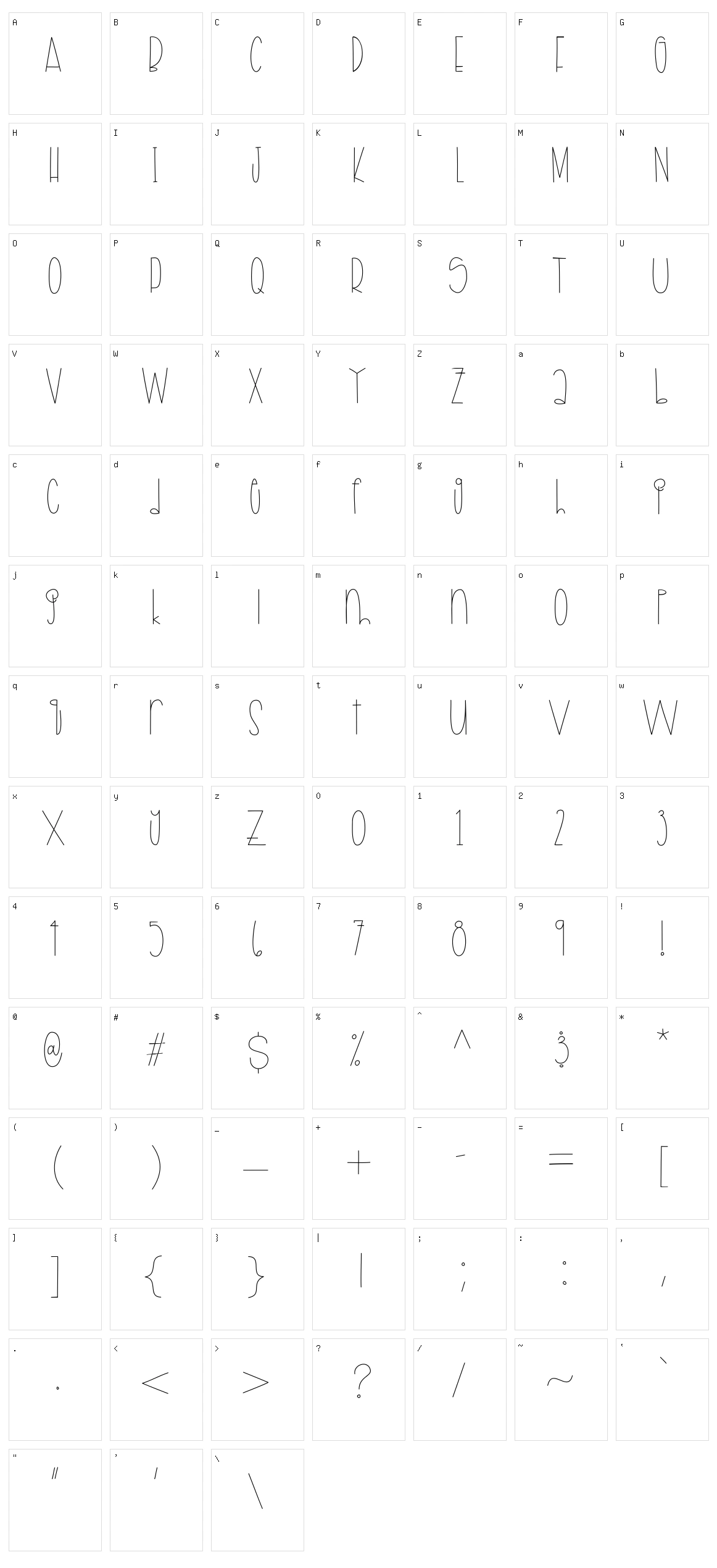 Apples & Pears Character Set