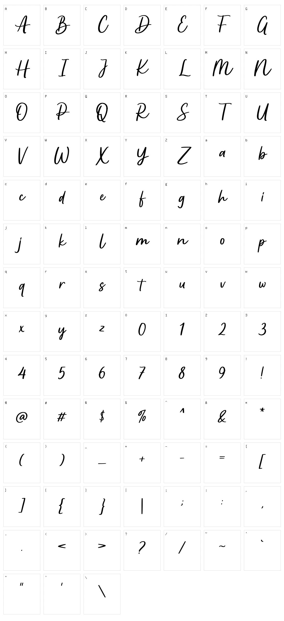 Apricotsy Character Set