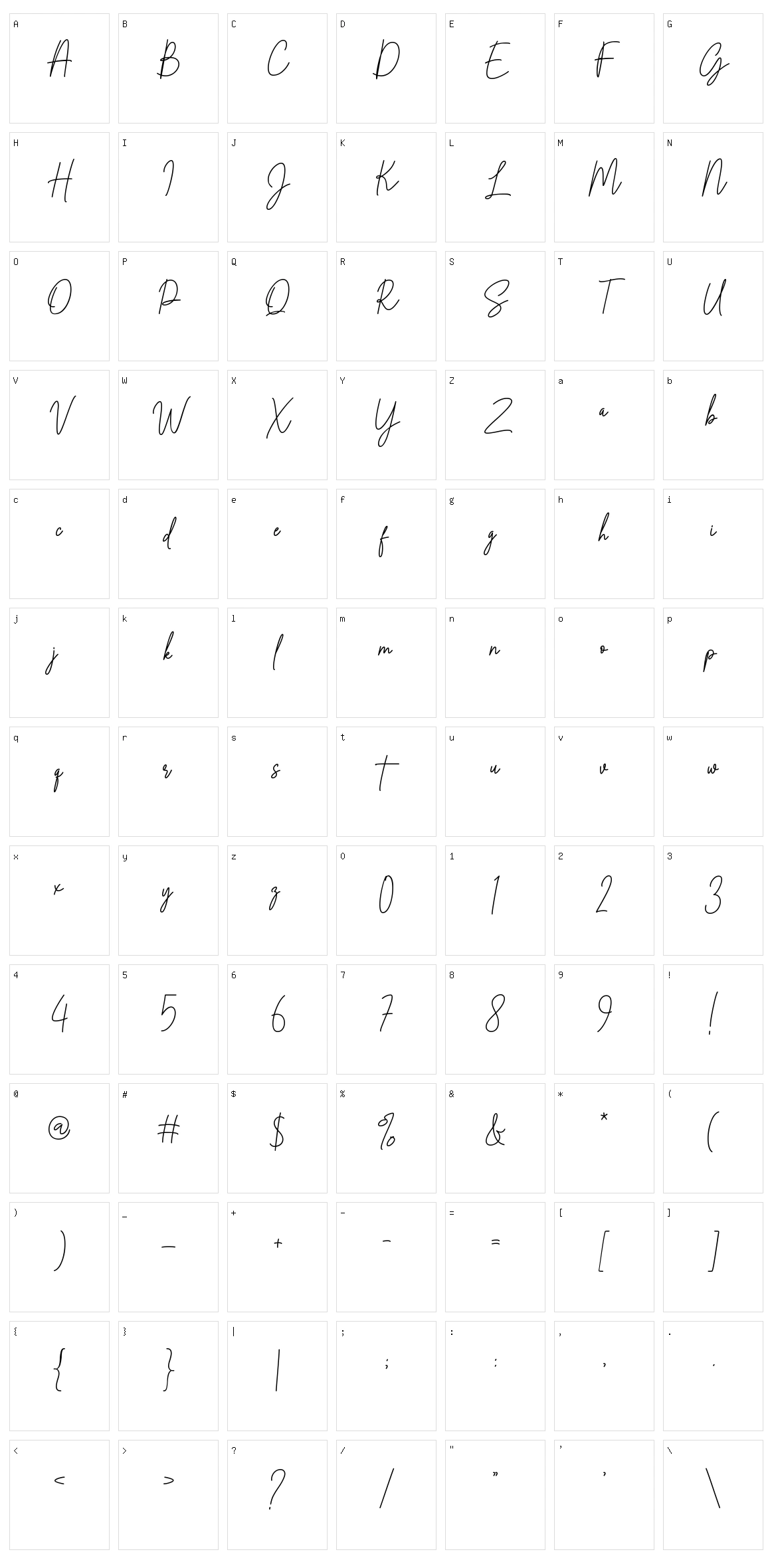 Arabellia Signature Character Set